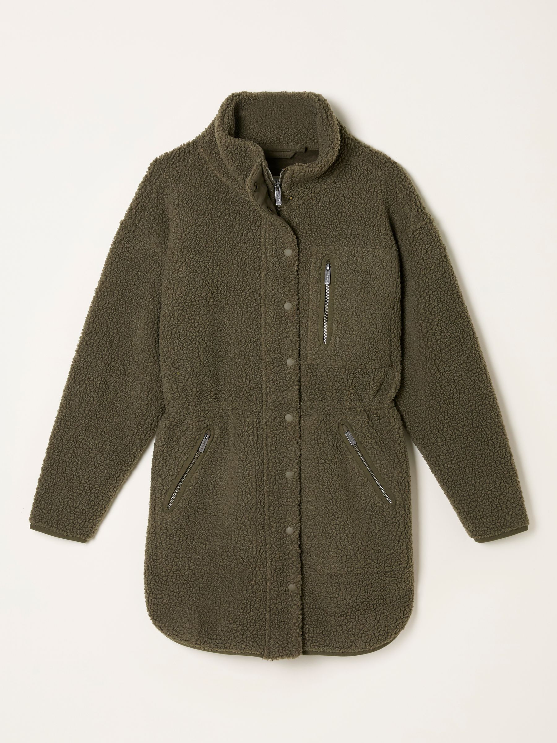 Hadley Olive Green Zip Through Fleece Jacket - Image 6 of 6