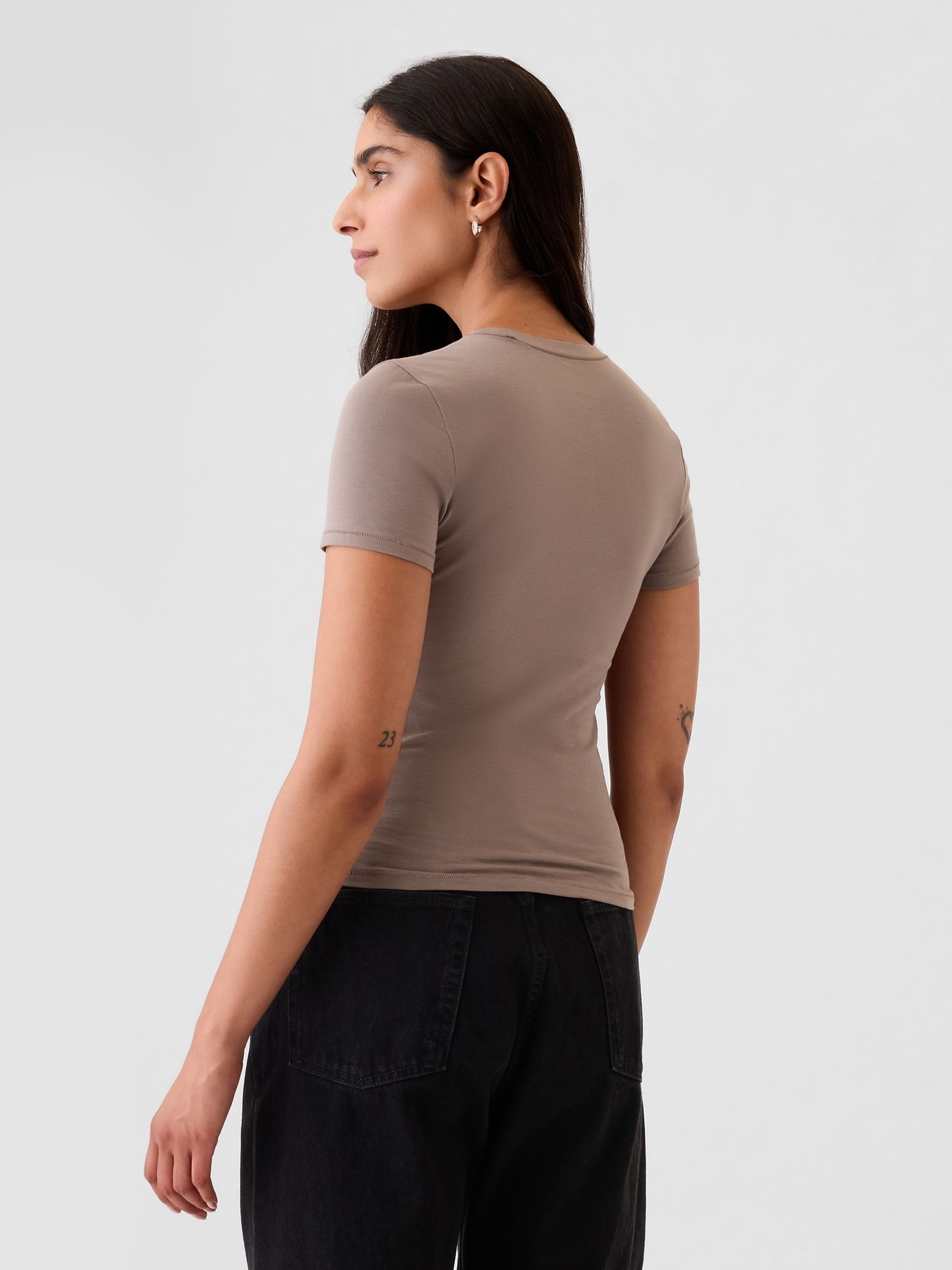 Brown CloseKnit Jersey Short Sleeve Crew Neck T-Shirt - Image 2 of 4