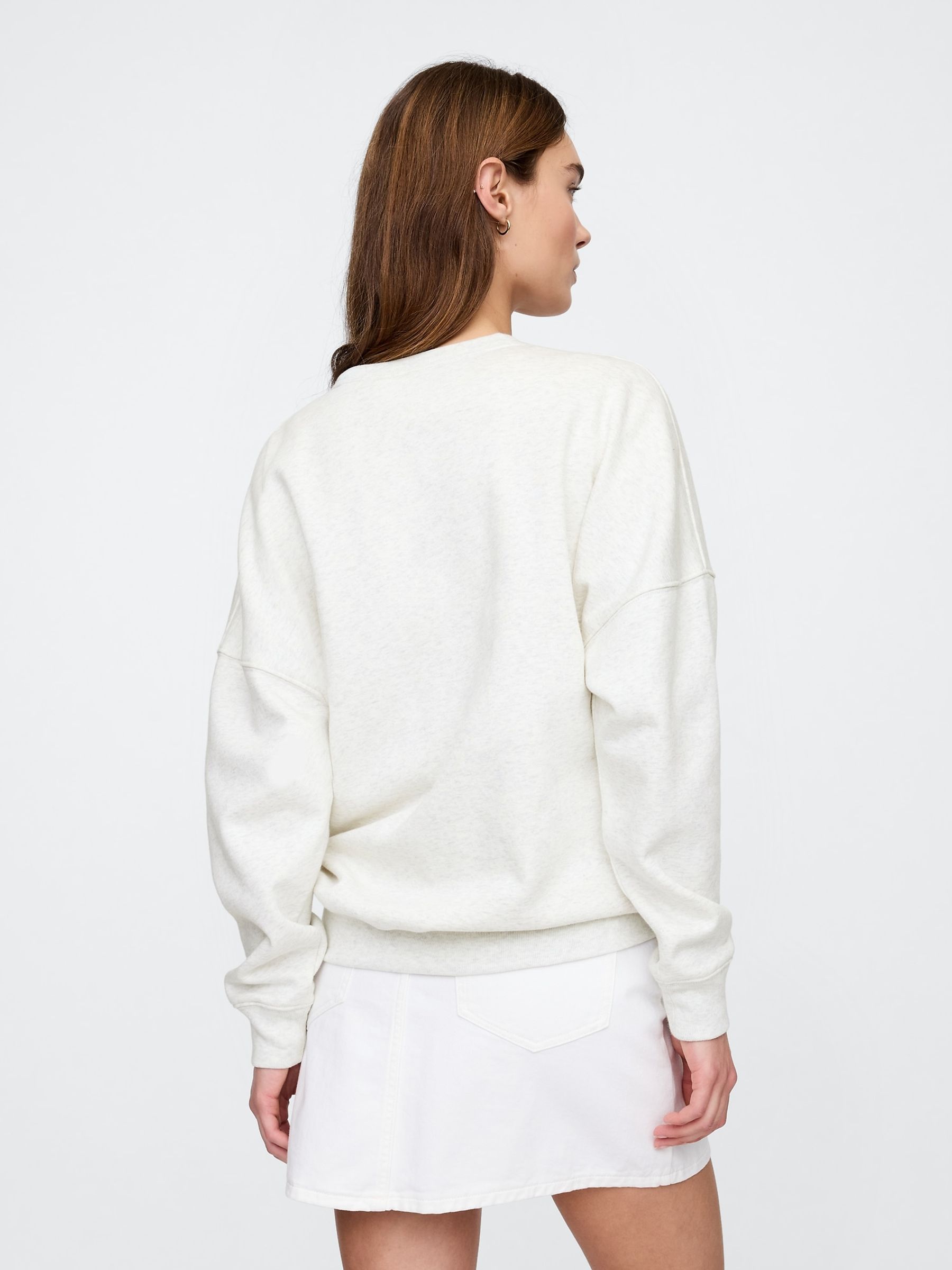 White Oversized Vintage Logo Crew Neck Sweatshirt - Image 2 of 5