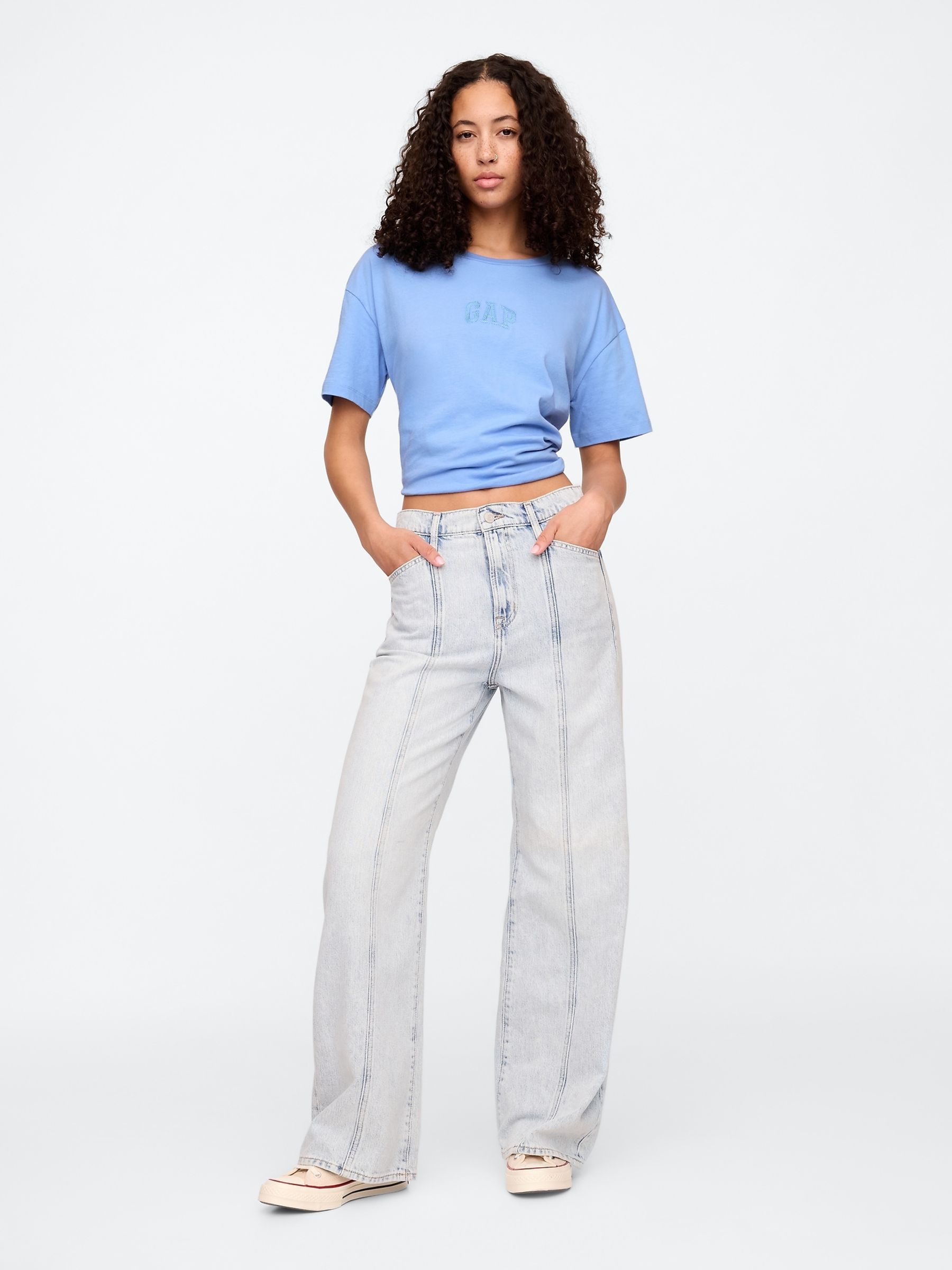 Blue Logo Oversized Short Sleeve Crew Neck T-Shirt - Image 3 of 5