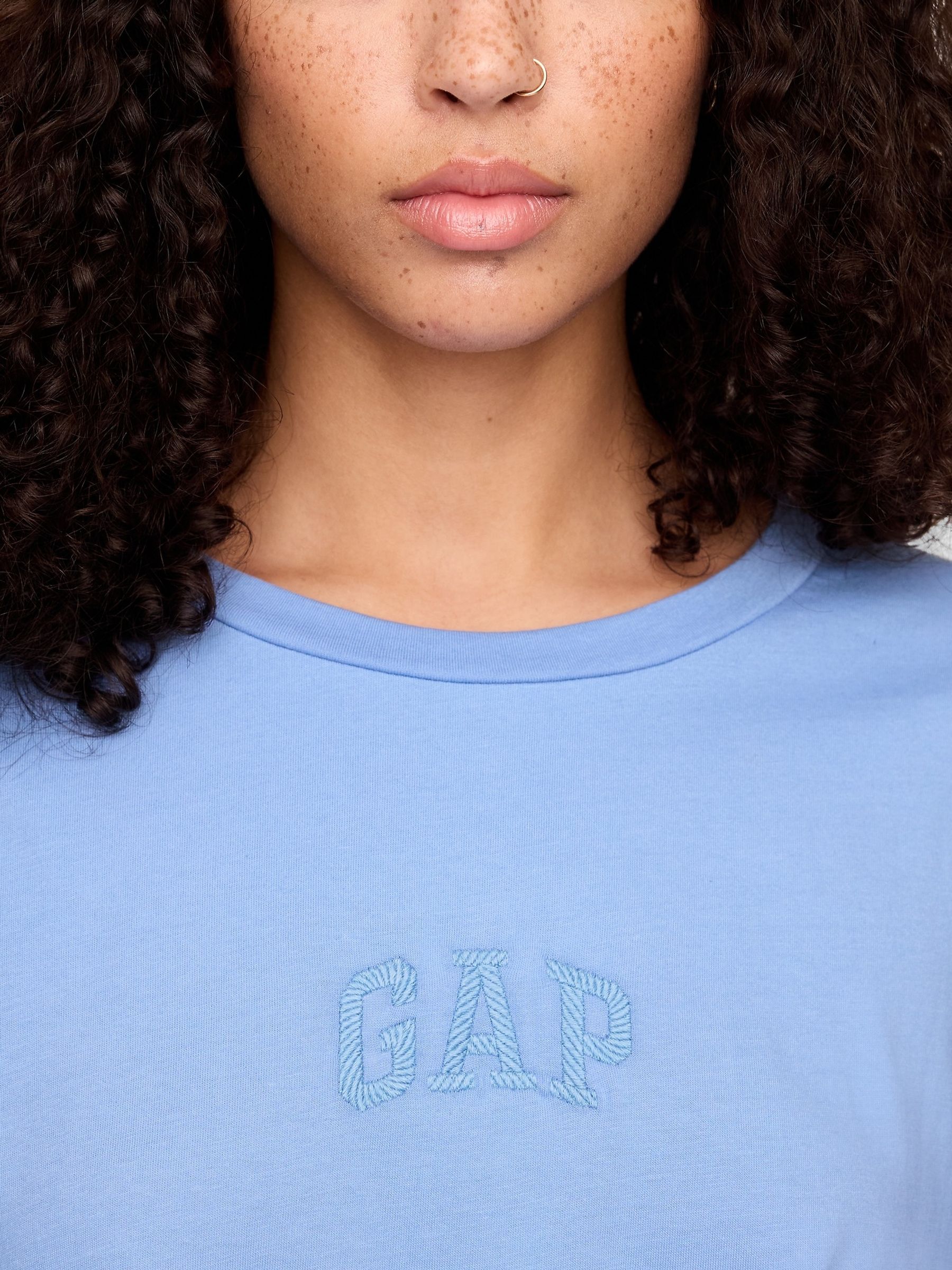 Blue Logo Oversized Short Sleeve Crew Neck T-Shirt - Image 4 of 5