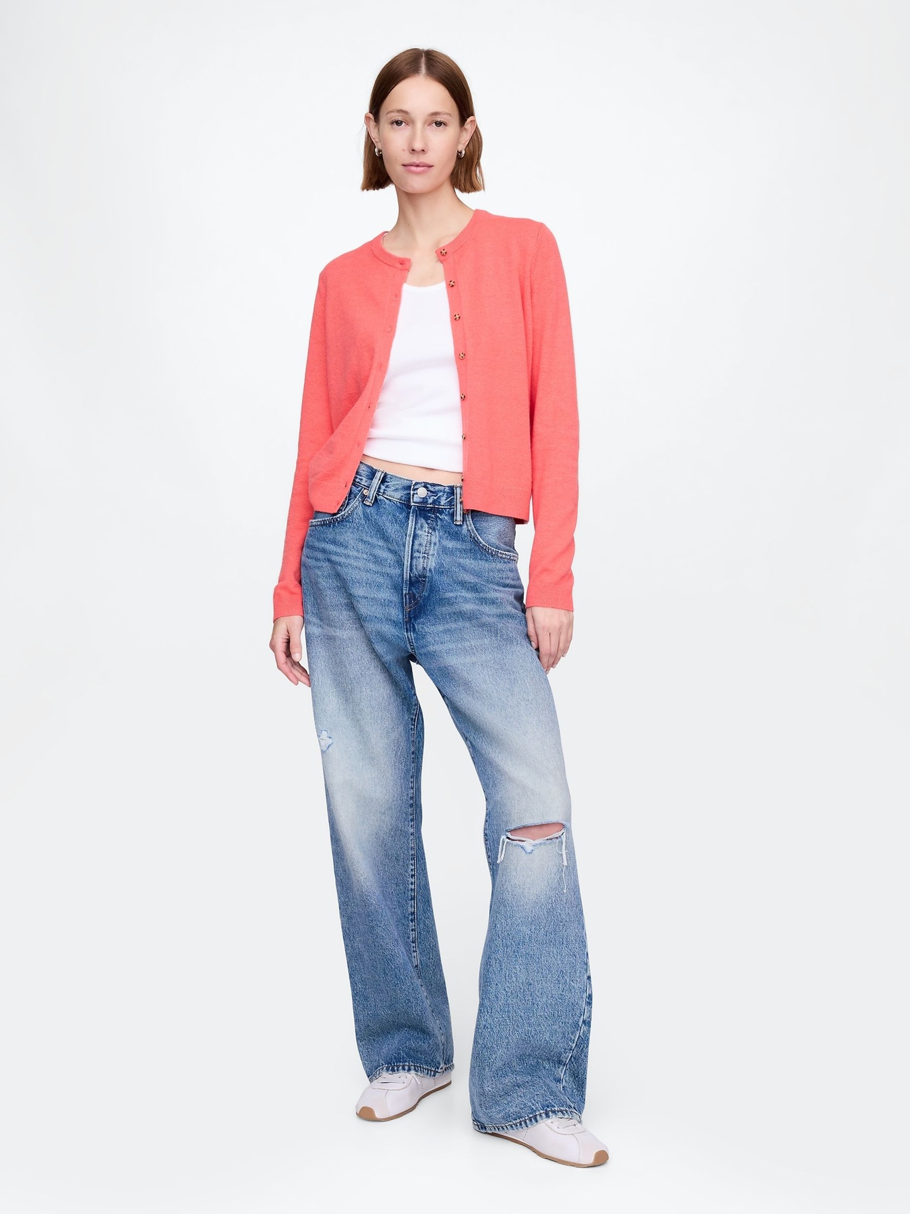 Coral Pink CashSoft Cardigan - Image 3 of 5