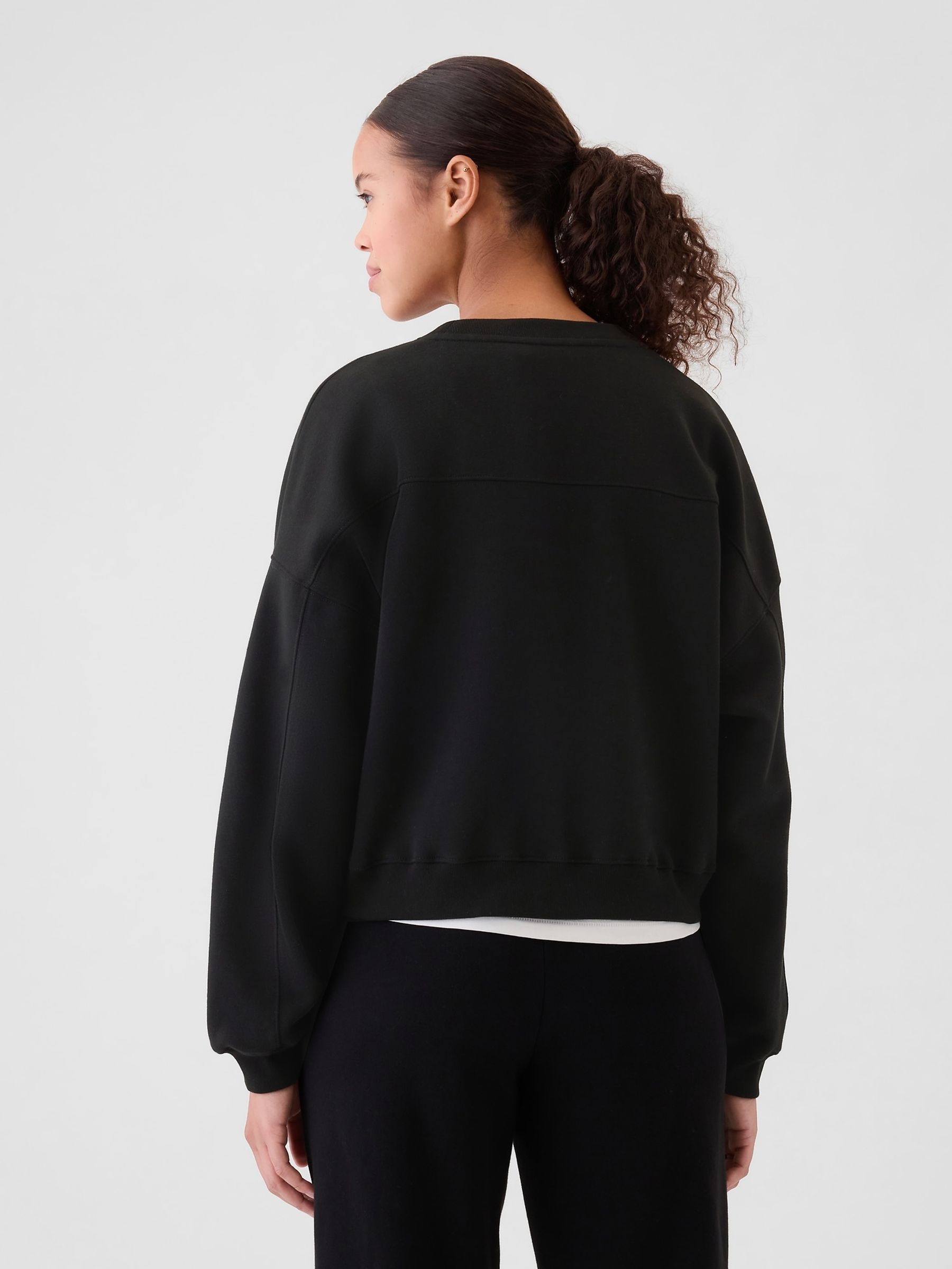 Black Vintage Soft Wedge Crew Neck Sweatshirt - Image 2 of 4