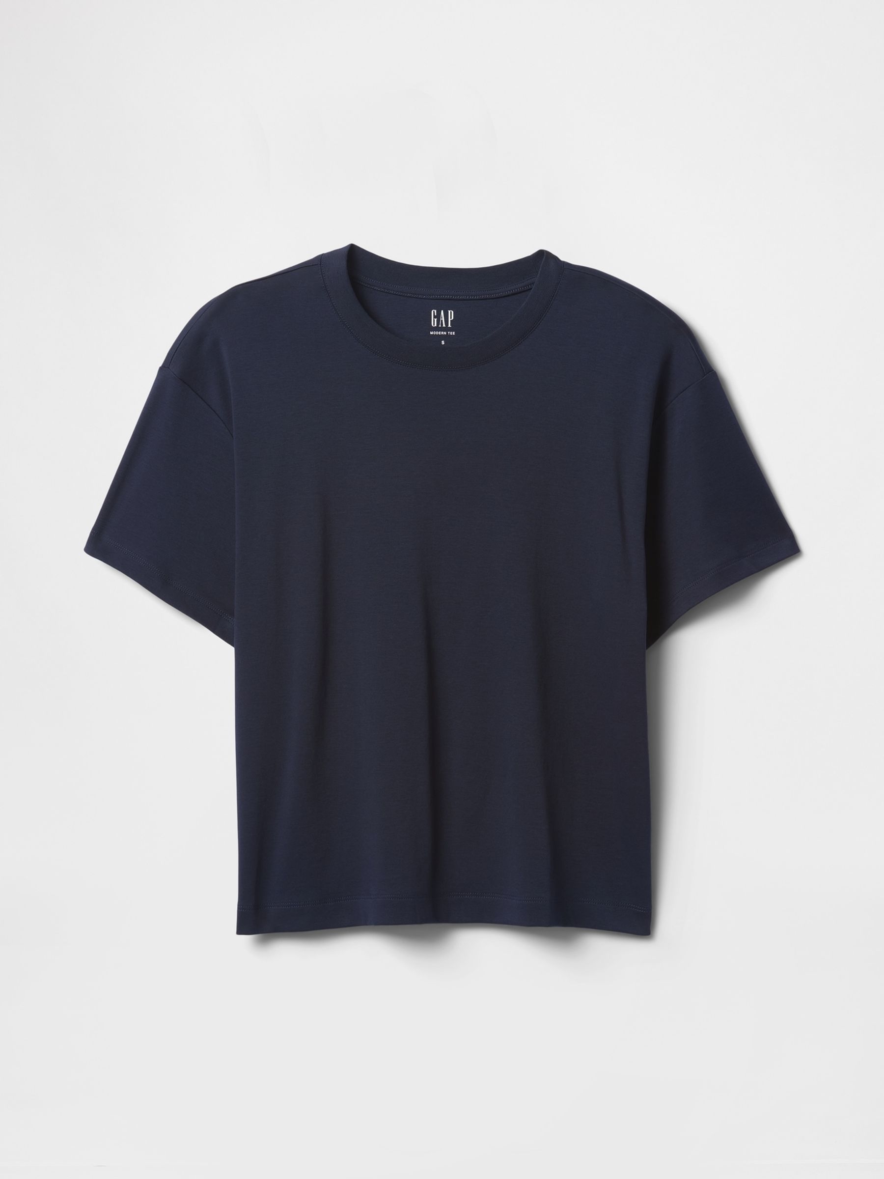Navy Blue Crew Neck Short Sleeve Oversized T-Shirt - Image 4 of 4