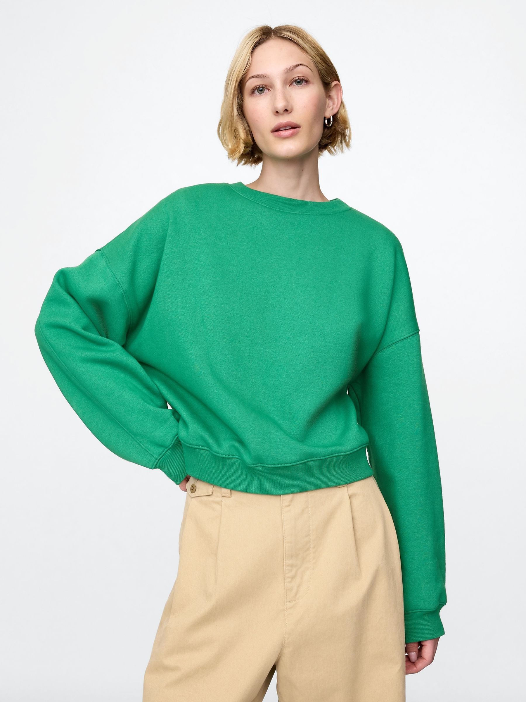 Green Vintage Soft Wedge Crew Neck Sweatshirt - Image 1 of 4