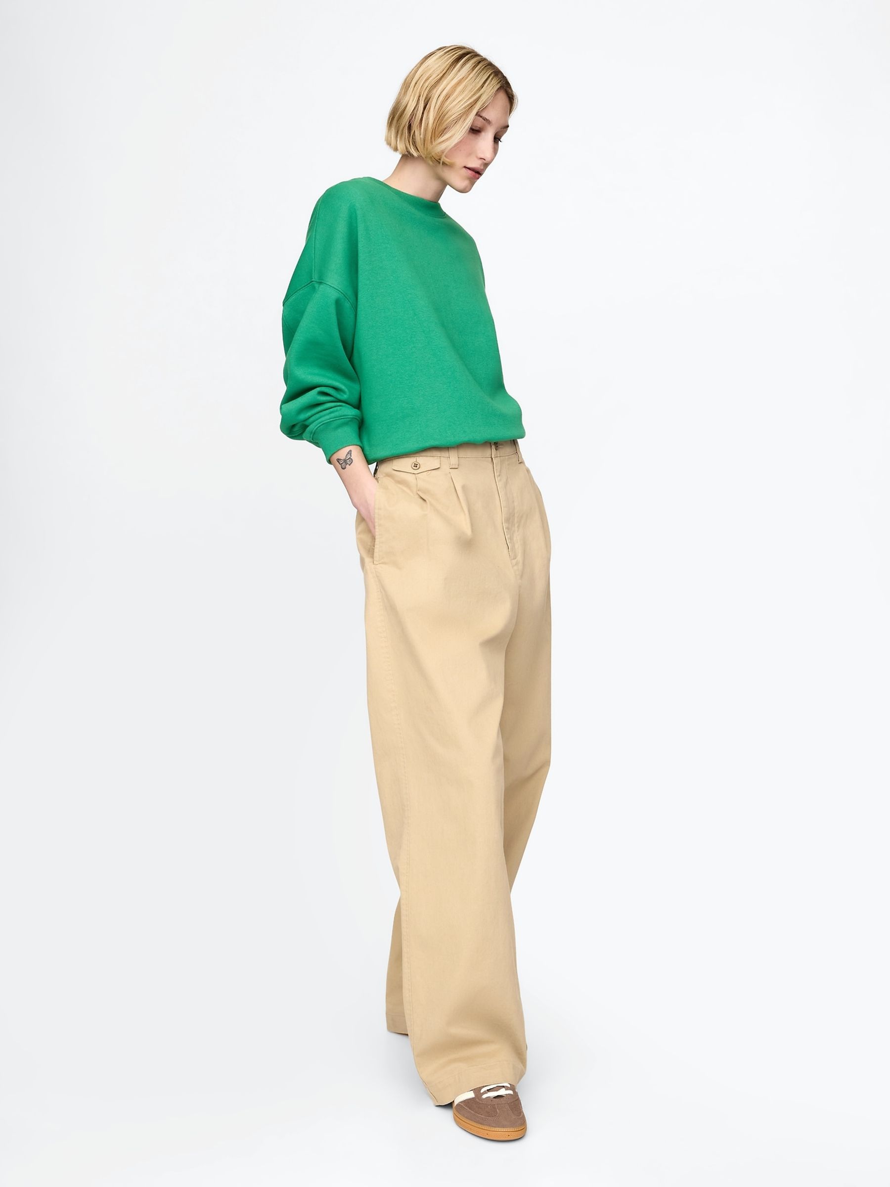 Green Vintage Soft Wedge Crew Neck Sweatshirt - Image 3 of 4
