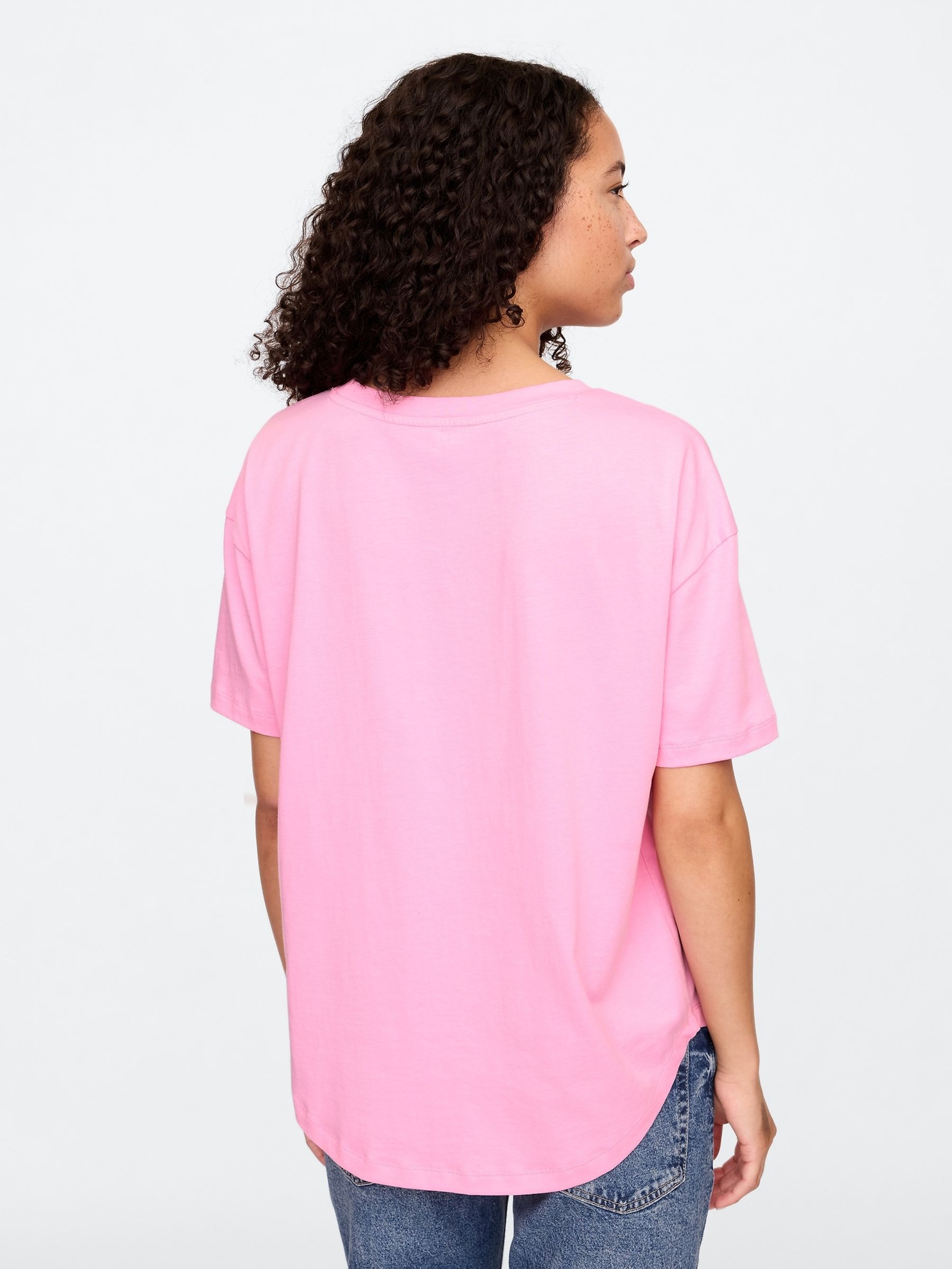 Pink Logo Oversized Short Sleeve Crew Neck T-Shirt - Image 2 of 5