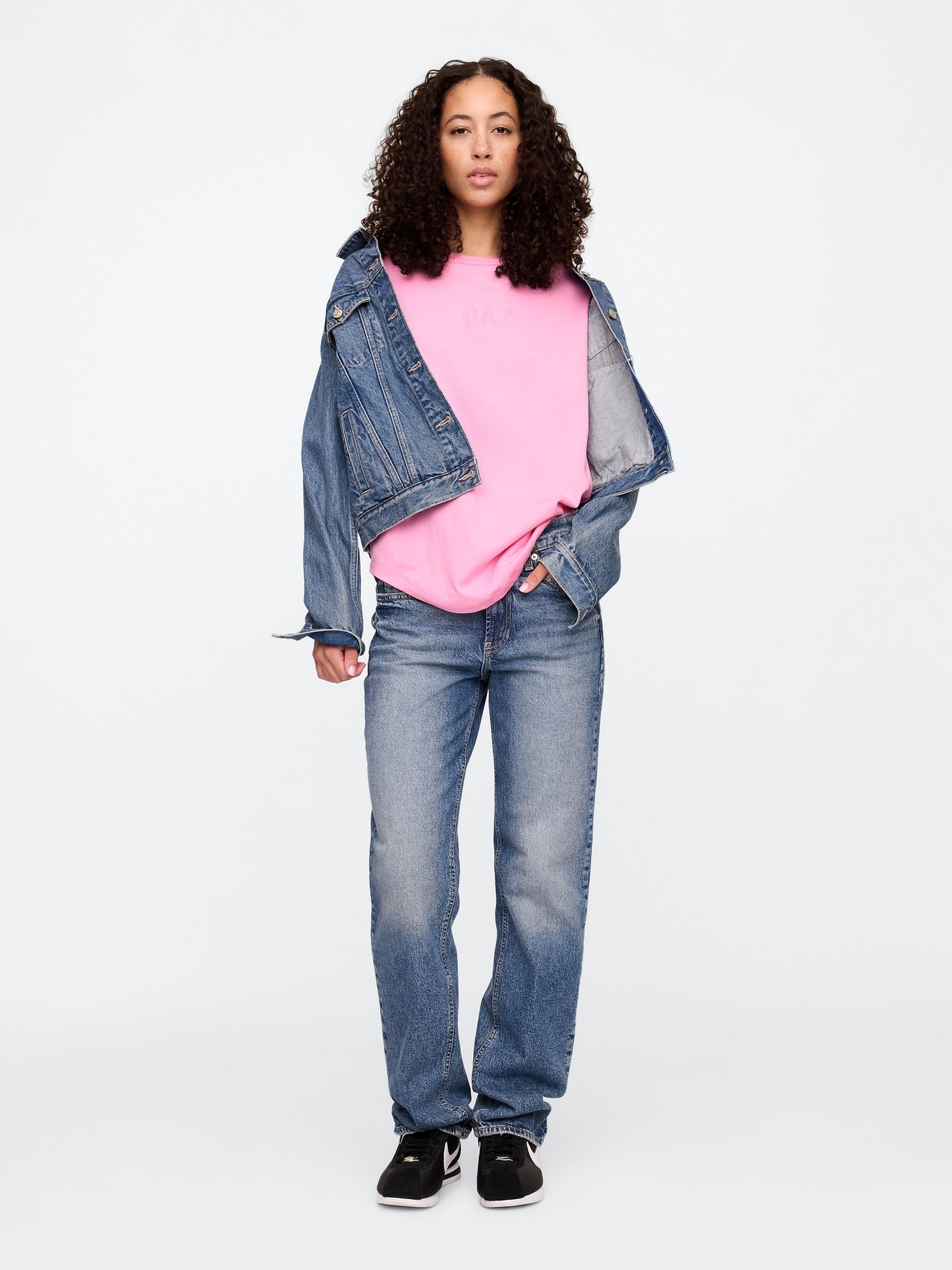 Pink Logo Oversized Short Sleeve Crew Neck T-Shirt - Image 3 of 5