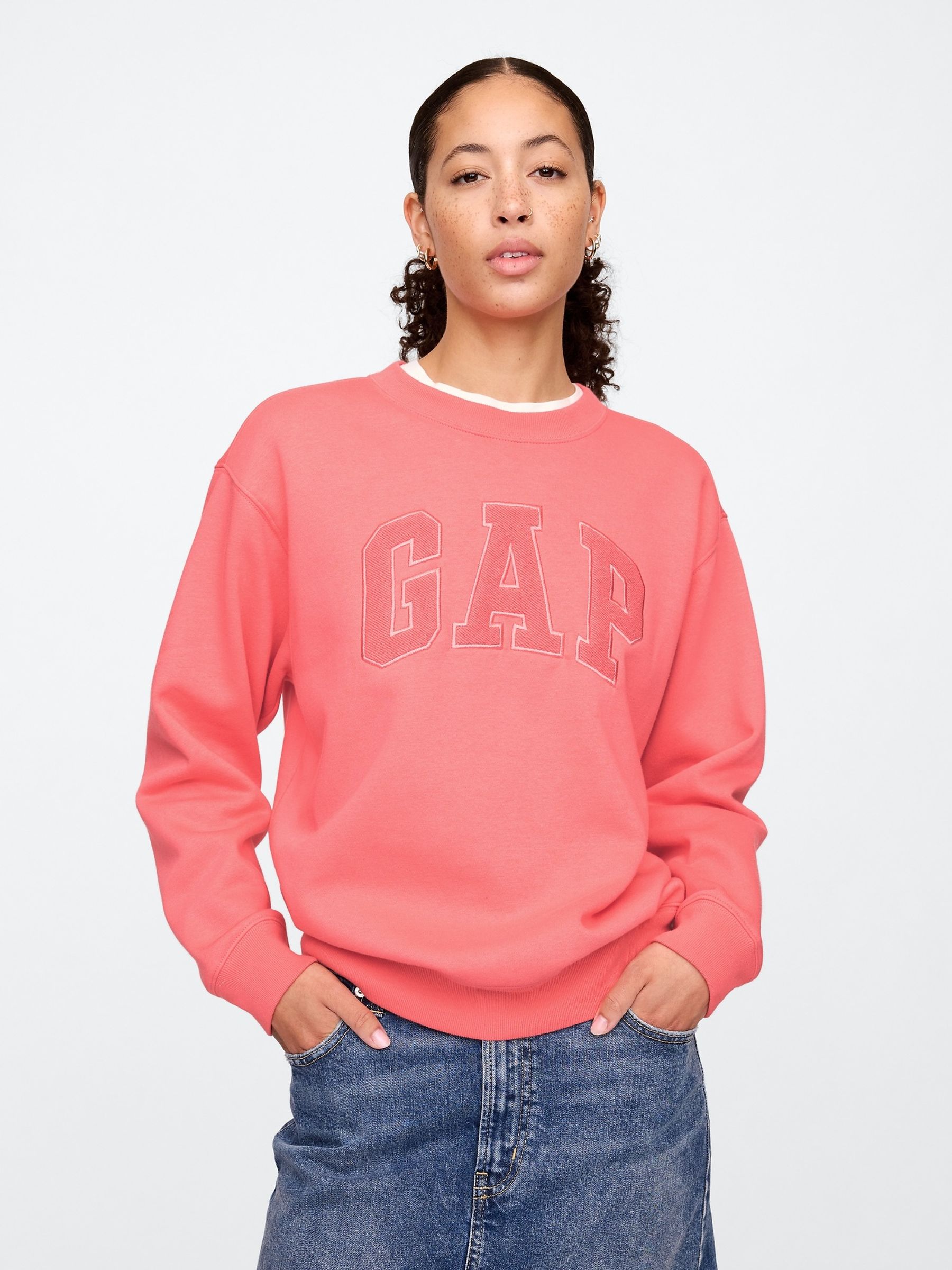 Pink Logo Fleece-Lined Sweatshirt - Image 1 of 5