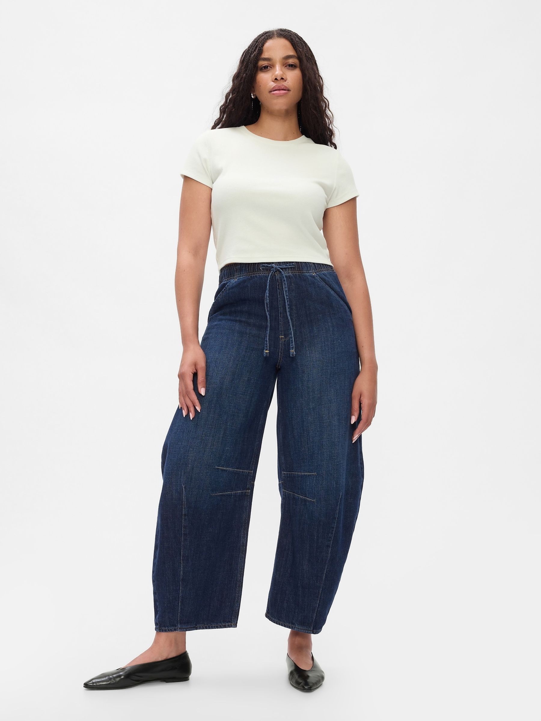 Blue Mid Rise Easy Horseshoe Jeans - Image 3 of 5