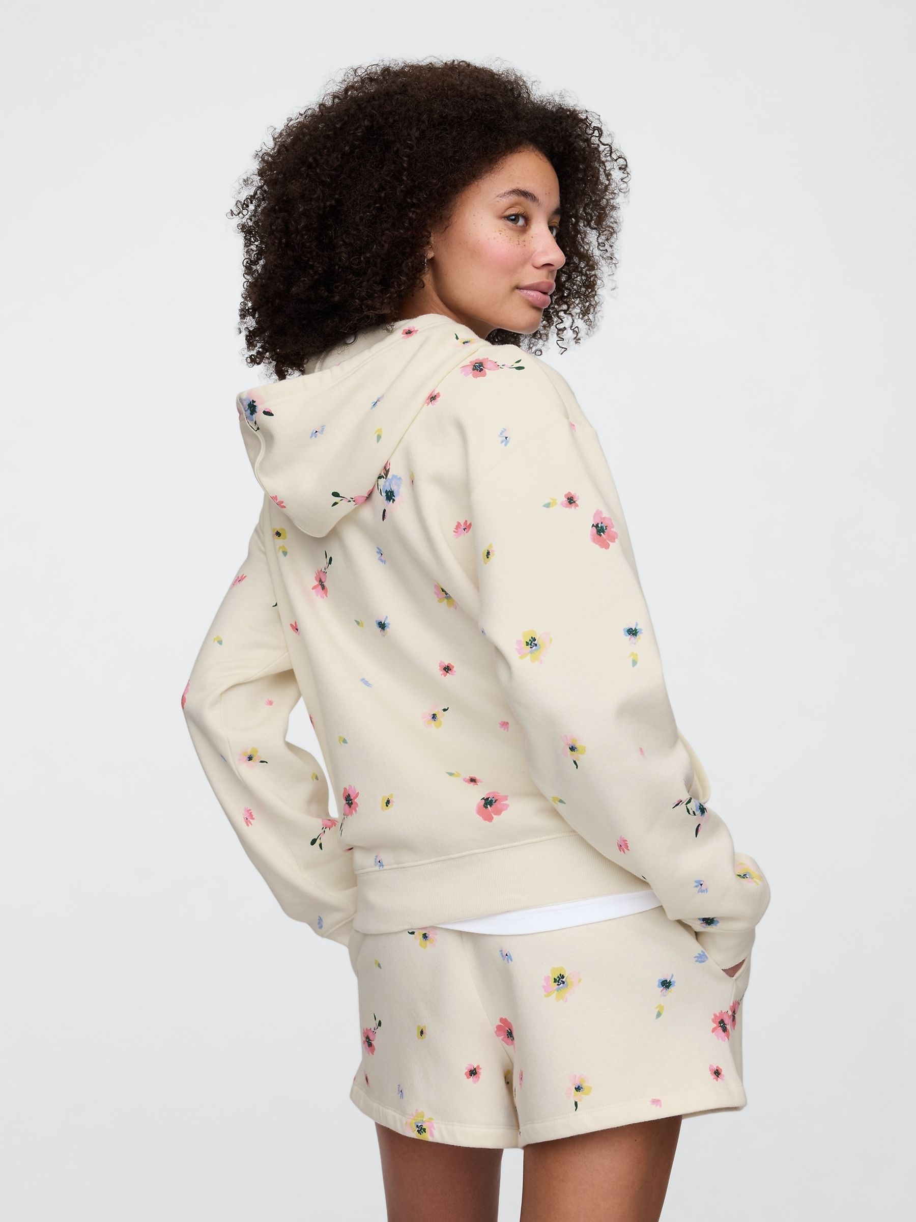 Cream Floral Logo Hoodie - Image 2 of 5