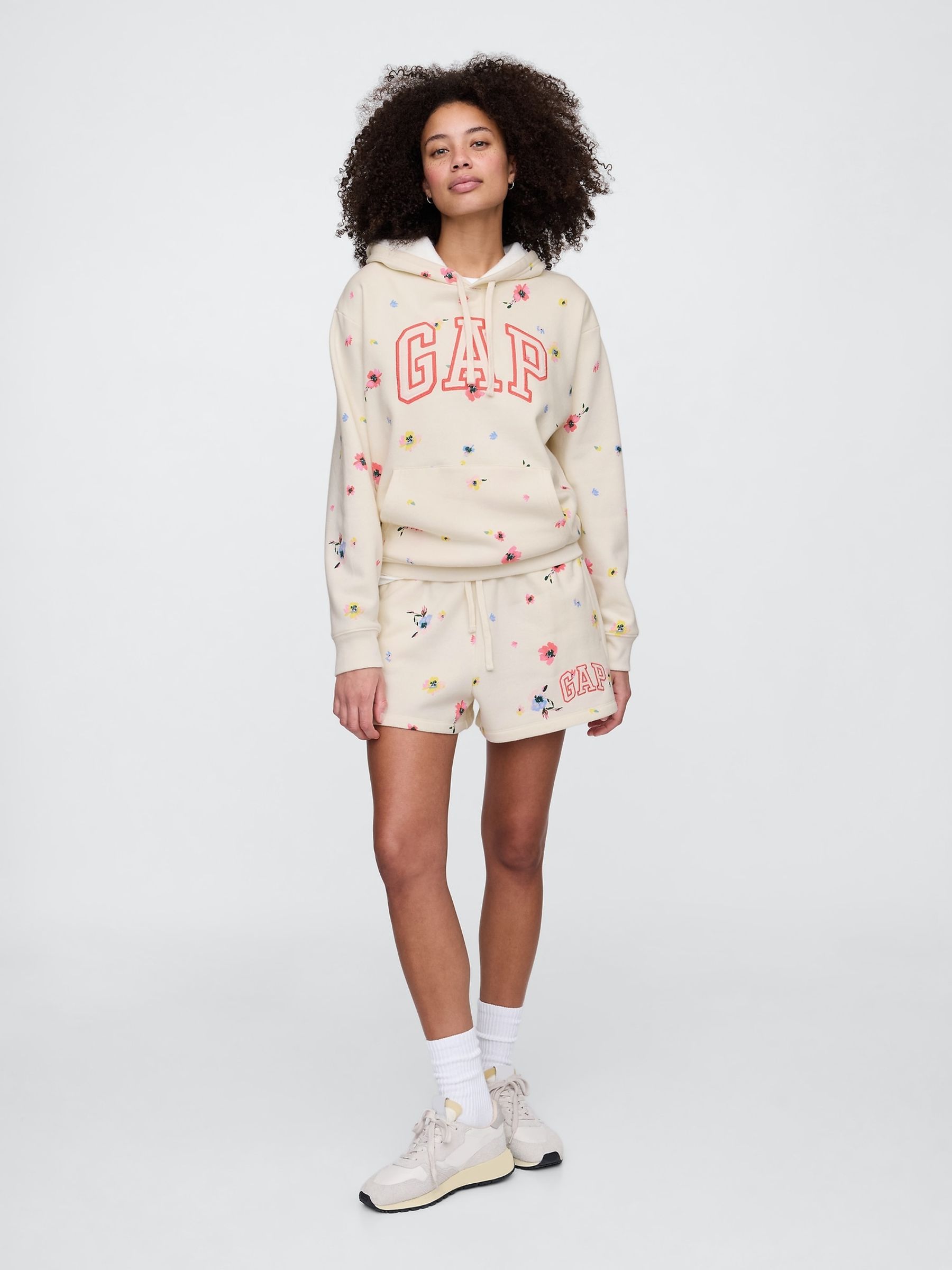 Cream Floral Logo Hoodie - Image 3 of 5