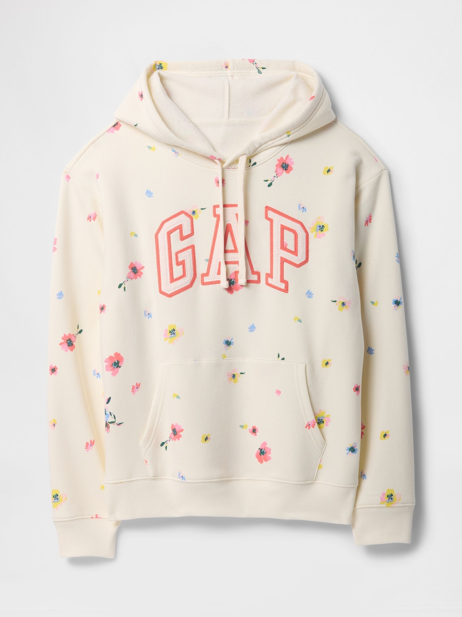 Cream Floral Logo Hoodie - Image 5 of 5