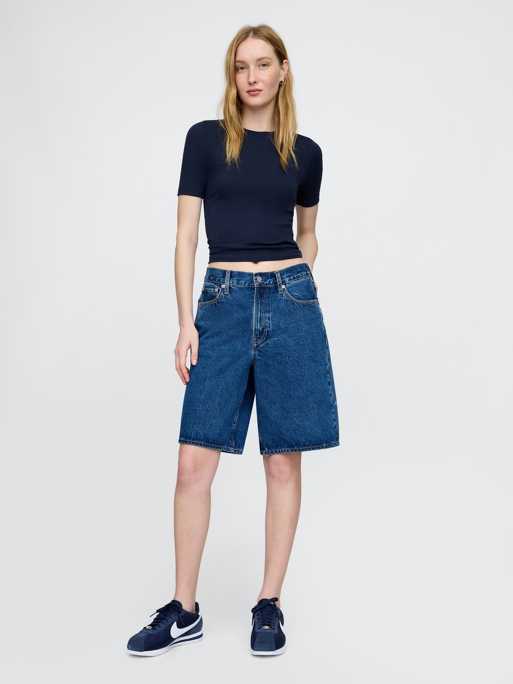 Navy Blue Modern Crew Neck T-Shirt - Image 3 of 4