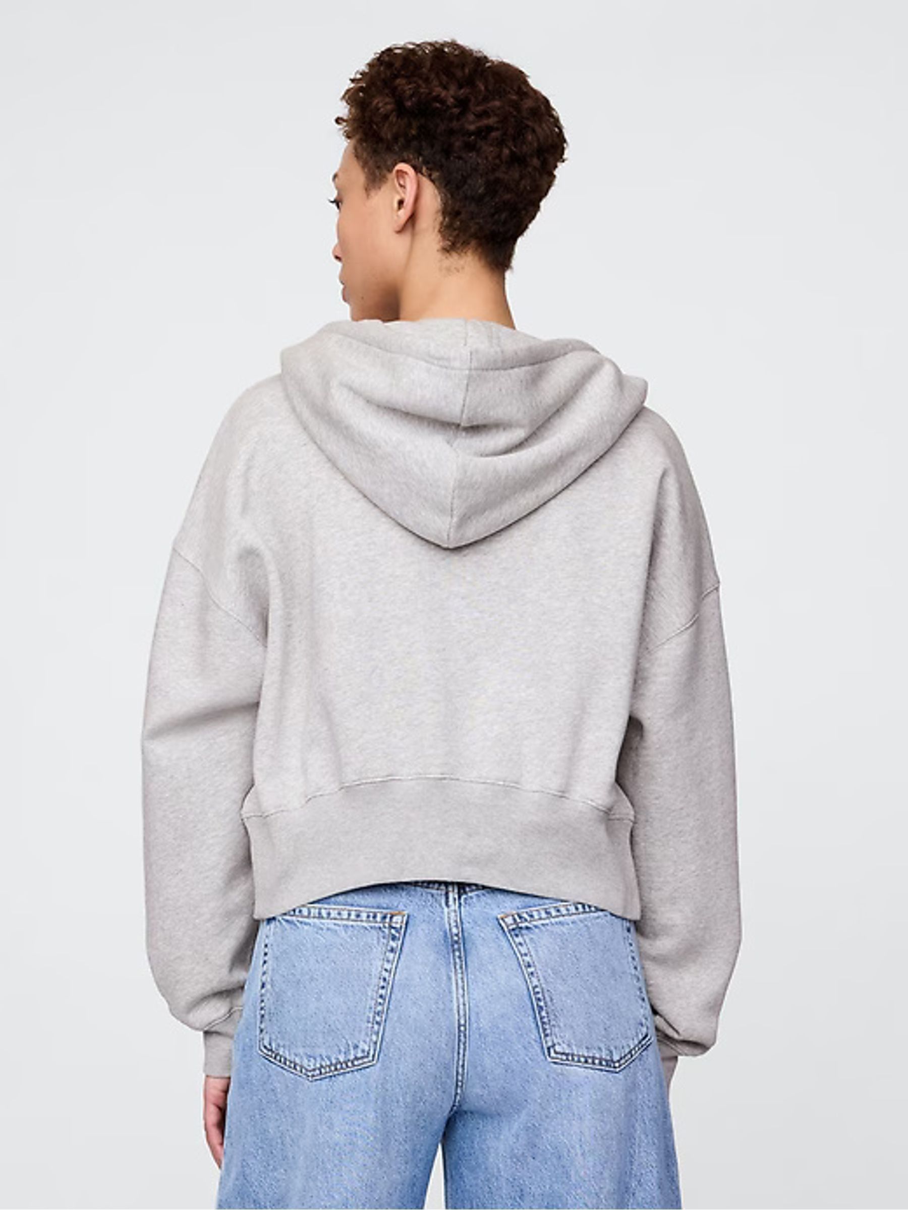 Grey Vintage Soft Full-Zip Wedge Hoodie - Image 2 of 4