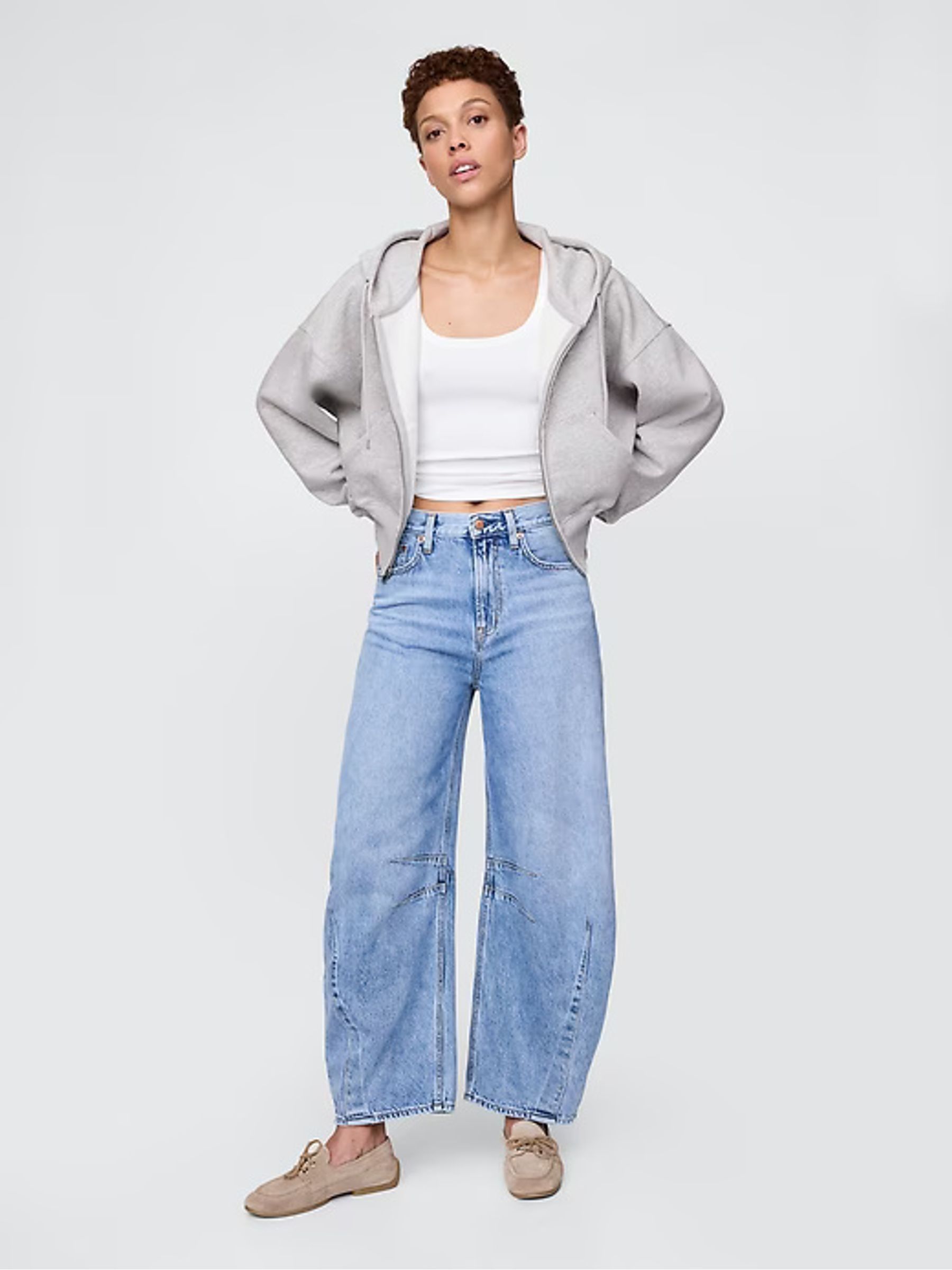 Grey Vintage Soft Full-Zip Wedge Hoodie - Image 3 of 4