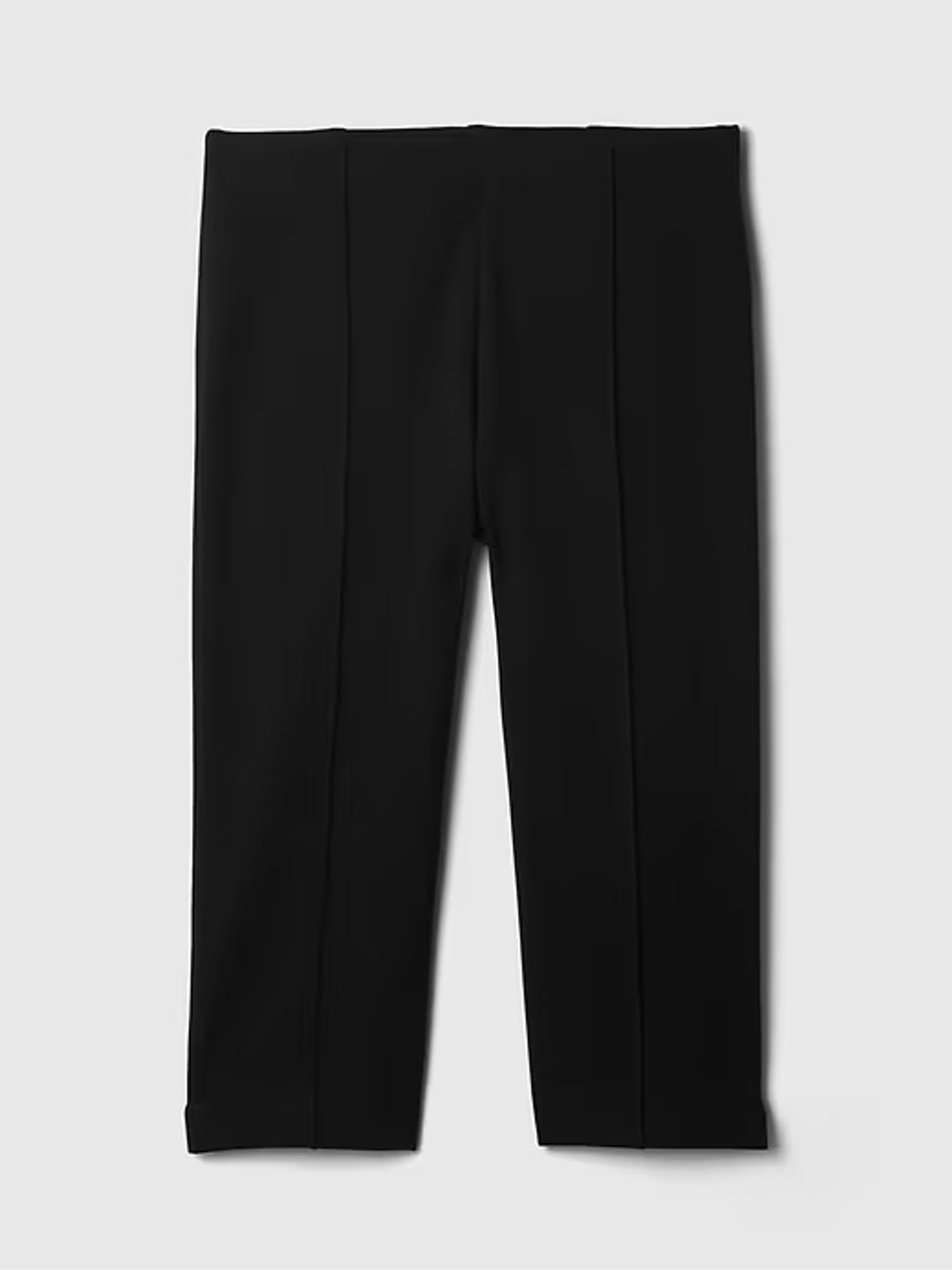 Black High Waisted Skinny Fit Ponte Capri Trousers - Image 8 of 8