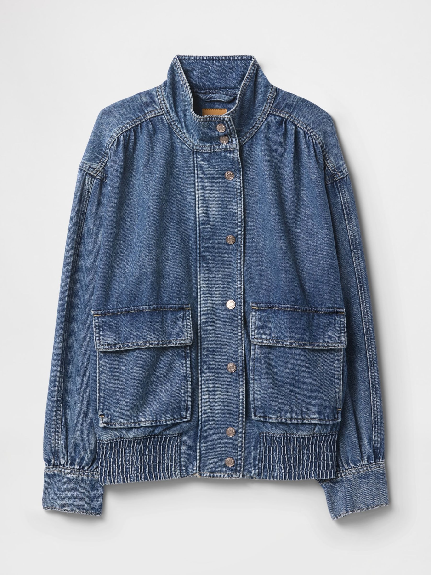 Blue UltraSoft Denim Bomber Jacket - Image 5 of 5
