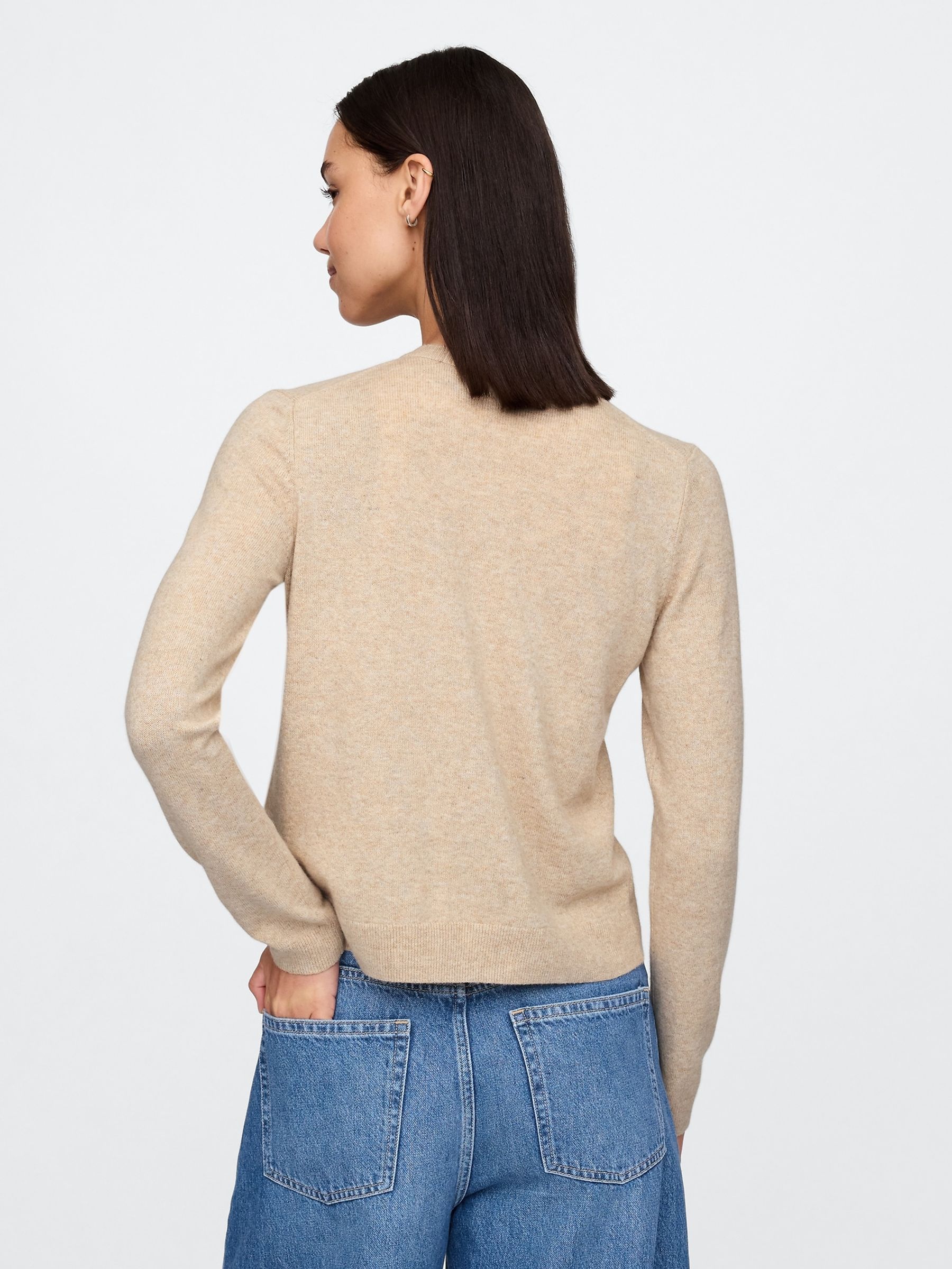 Brown CashSoft Lightweight Crew Neck Cardigan - Image 2 of 5