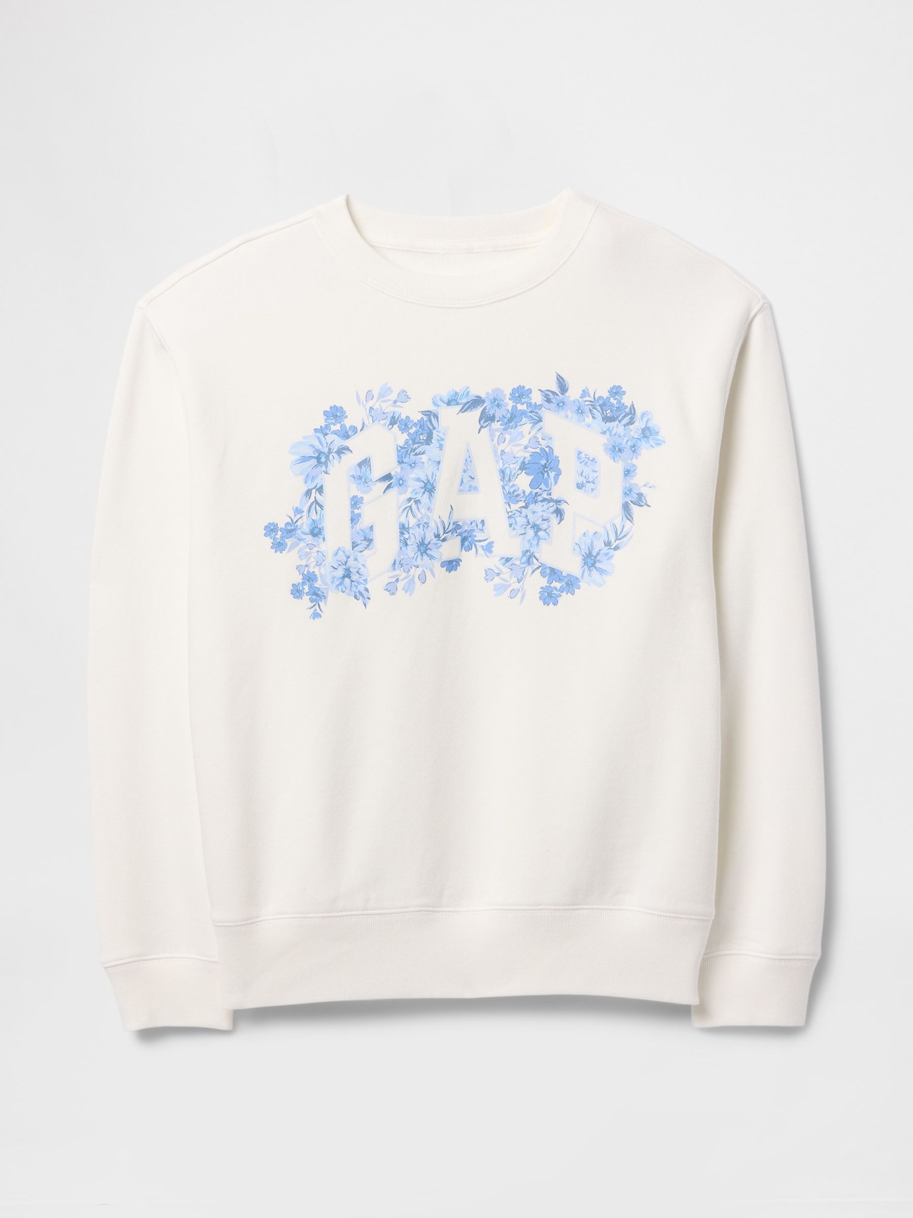 White Floral Logo Crew Neck Sweatshirt - Image 5 of 5