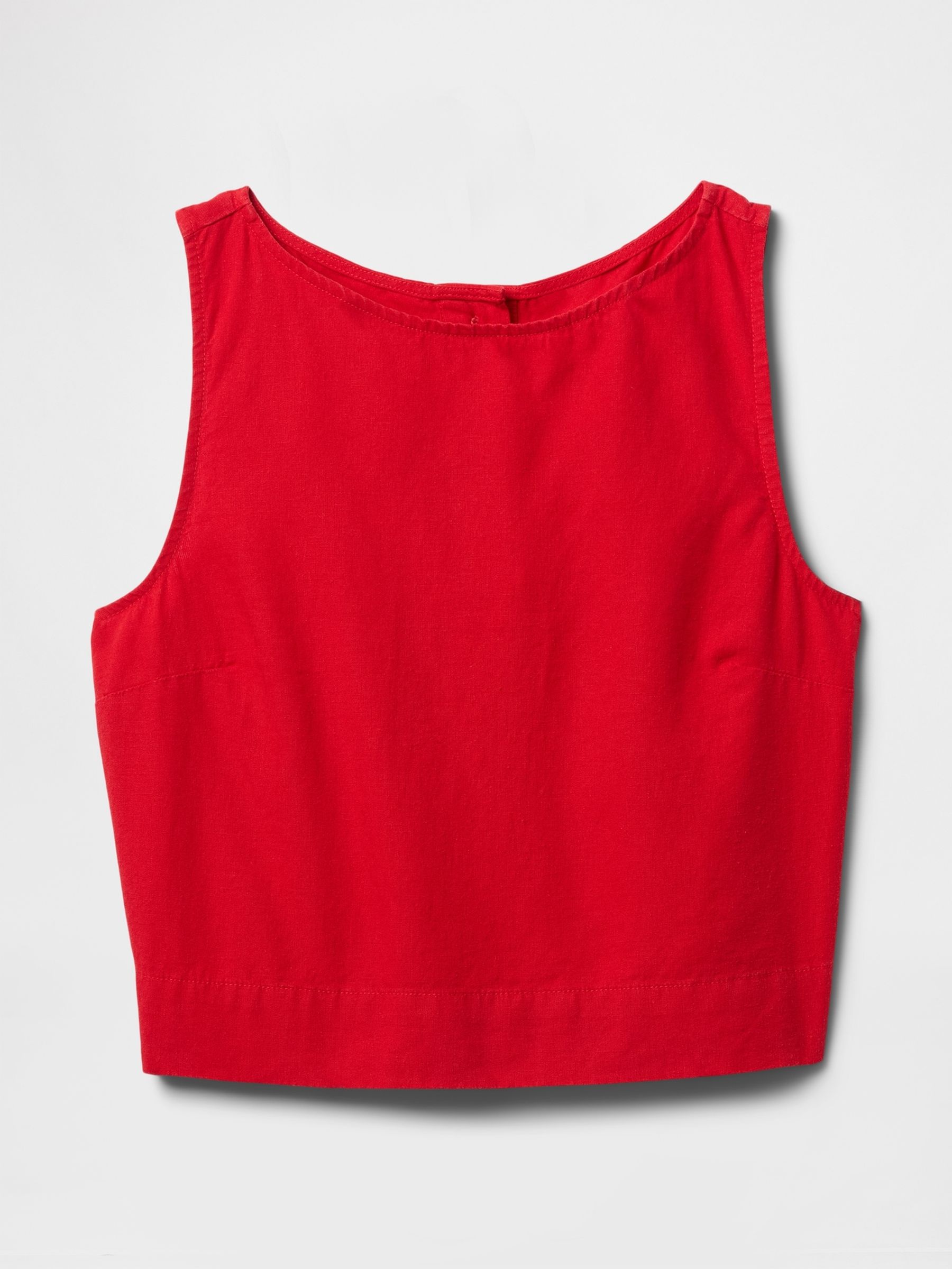 Red Heavyweight Linen-Blend Shell Vest - Image 4 of 4