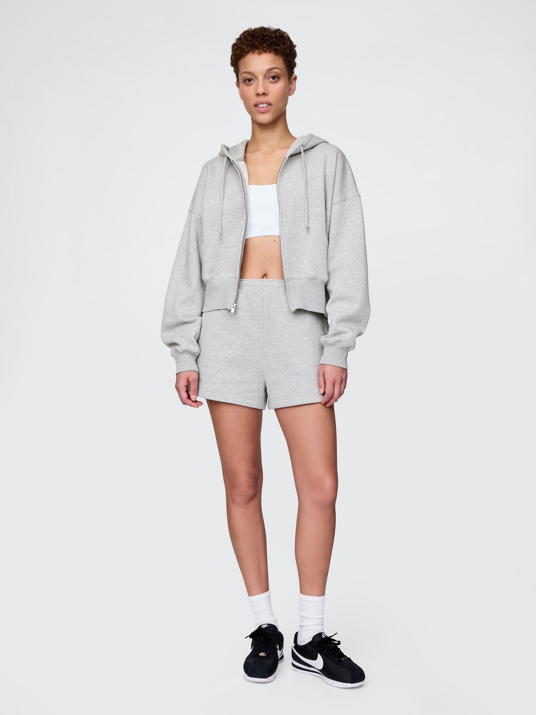 Grey Vintage Soft Fleece-Lined Pocket Shorts - Image 4 of 5