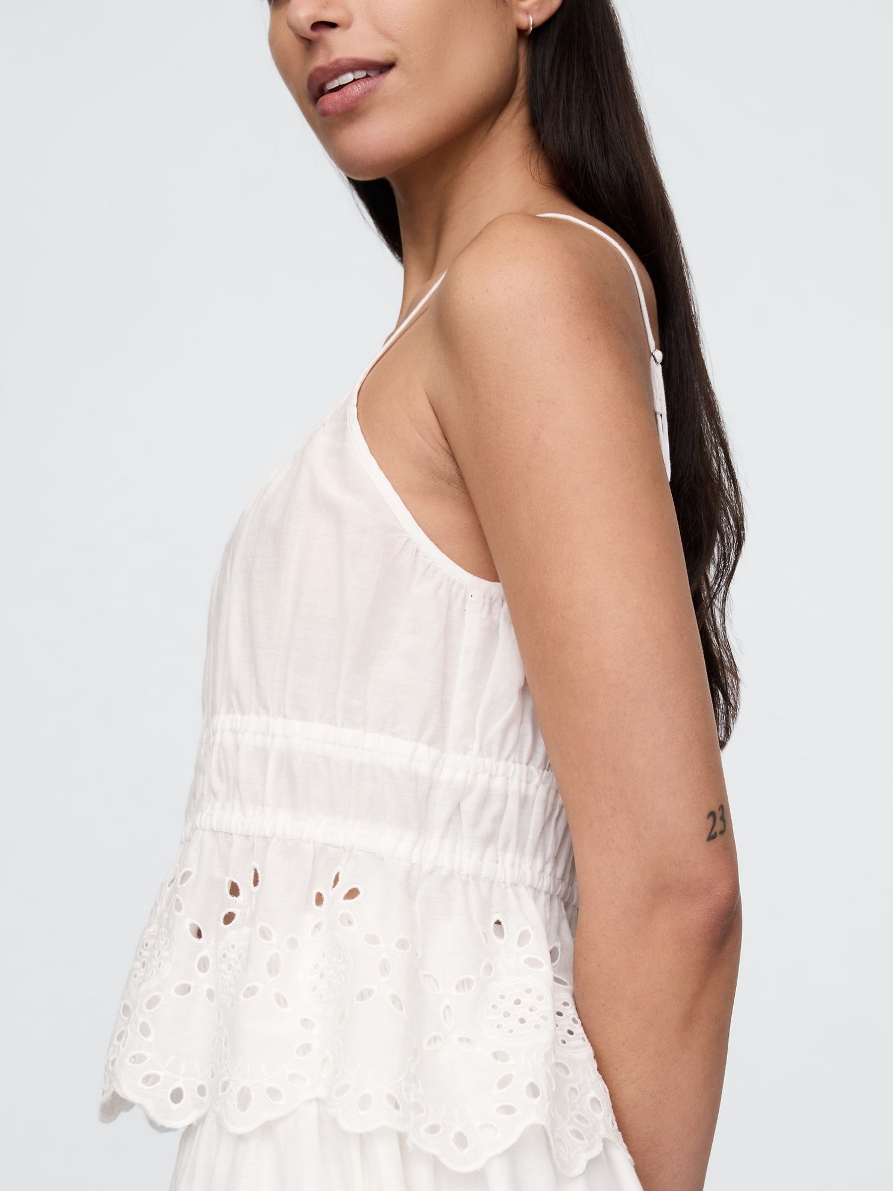 White Smocked Cami Top - Image 4 of 5