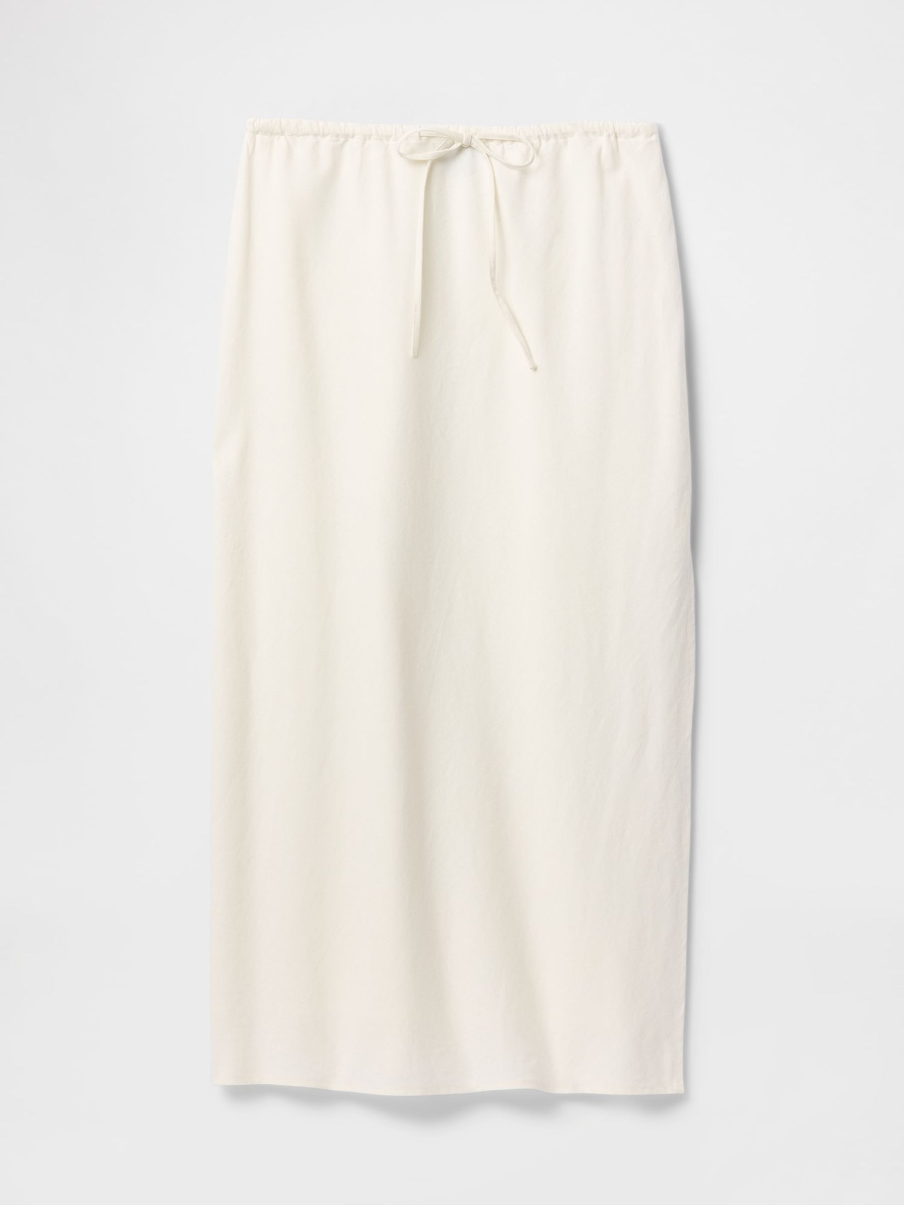 White Heavyweight Linen-Blend Midi Skirt - Image 4 of 5