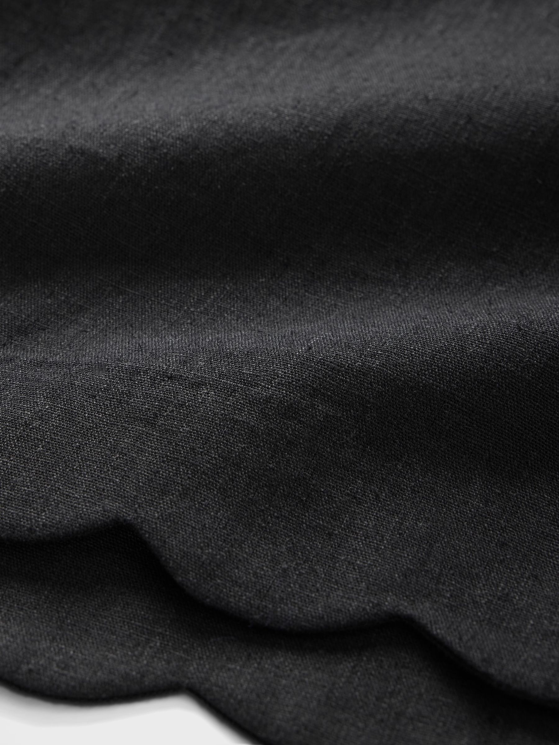 Black Heavyweight Linen-Blend Scalloped Mini Skirt - Image 5 of 5