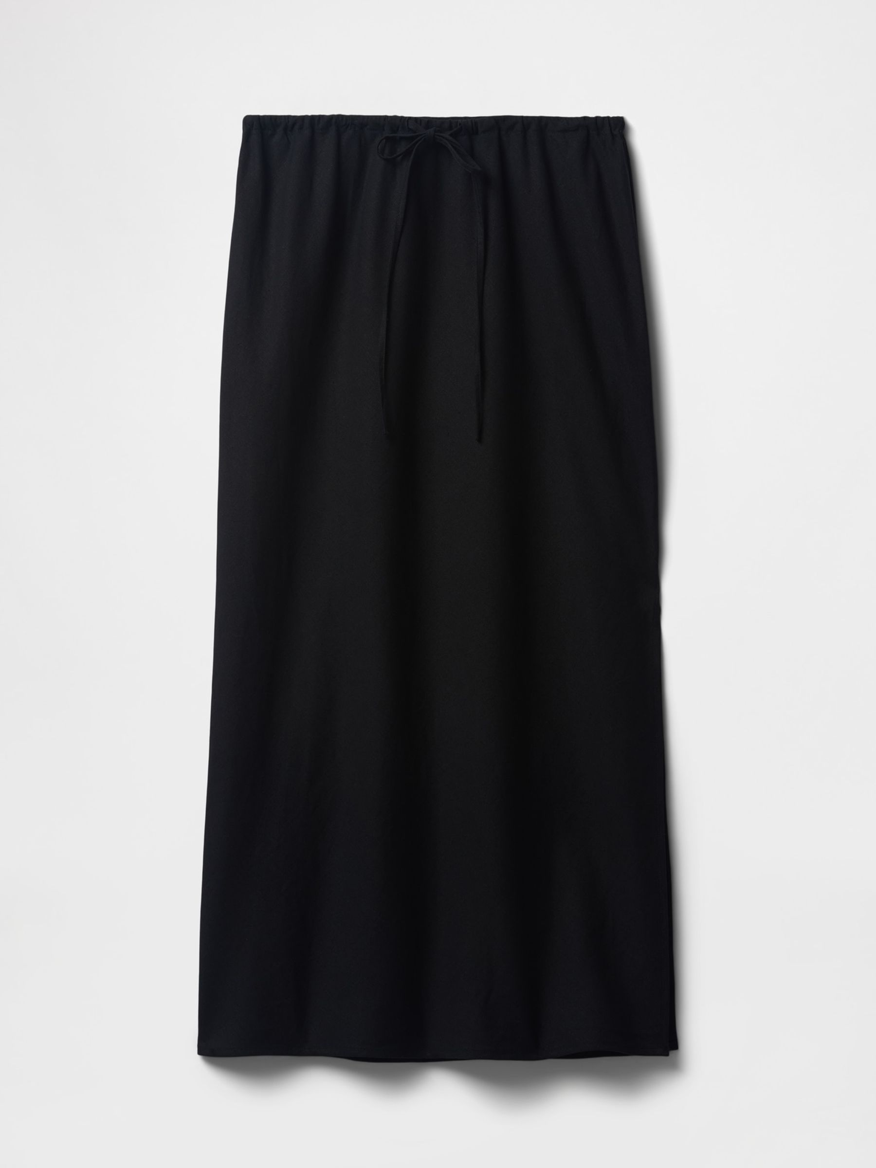 Black Heavyweight Linen-Blend Midi Skirt - Image 5 of 5