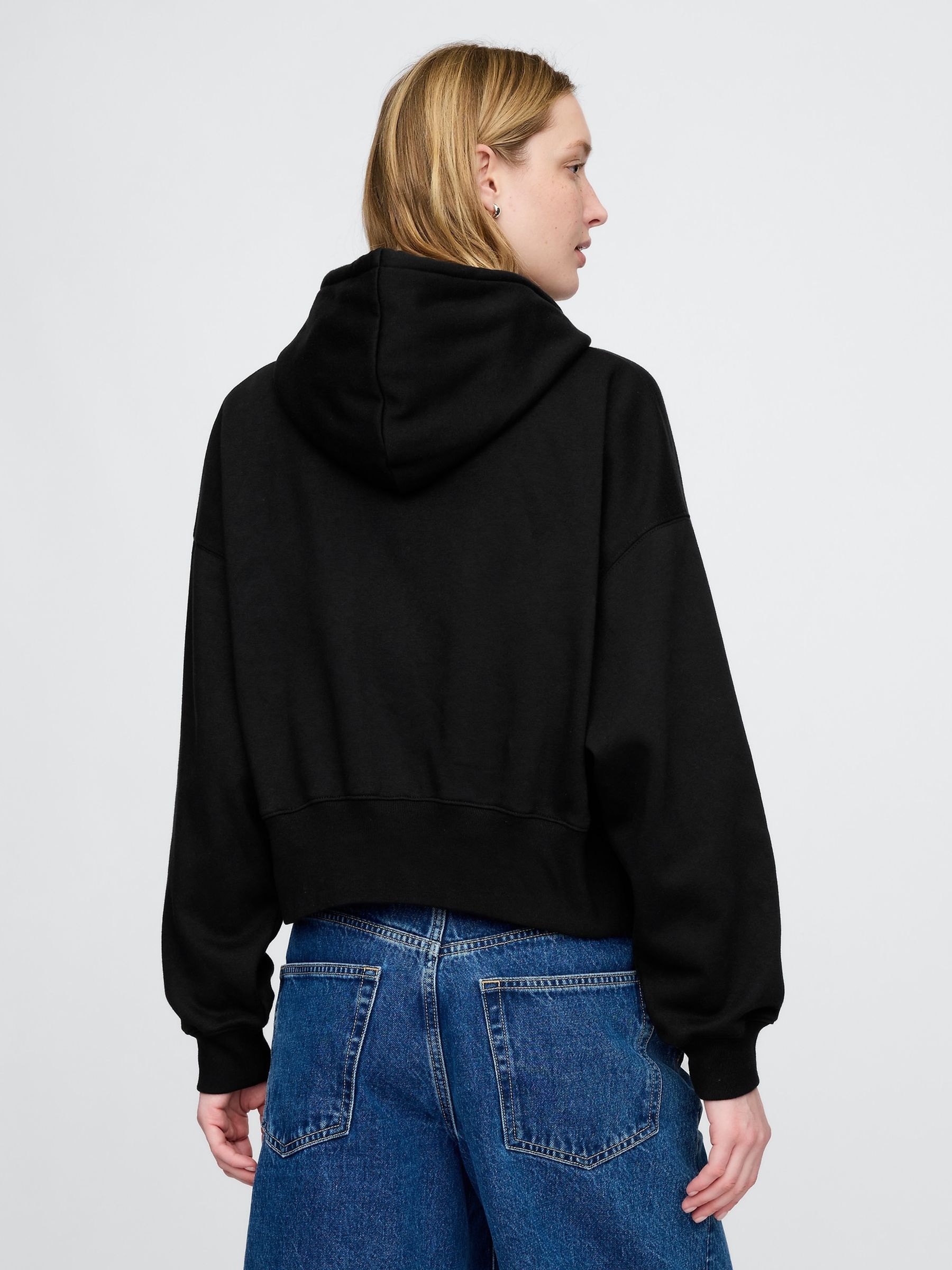 Black Vintage Soft Full-Zip Wedge Hoodie - Image 2 of 4