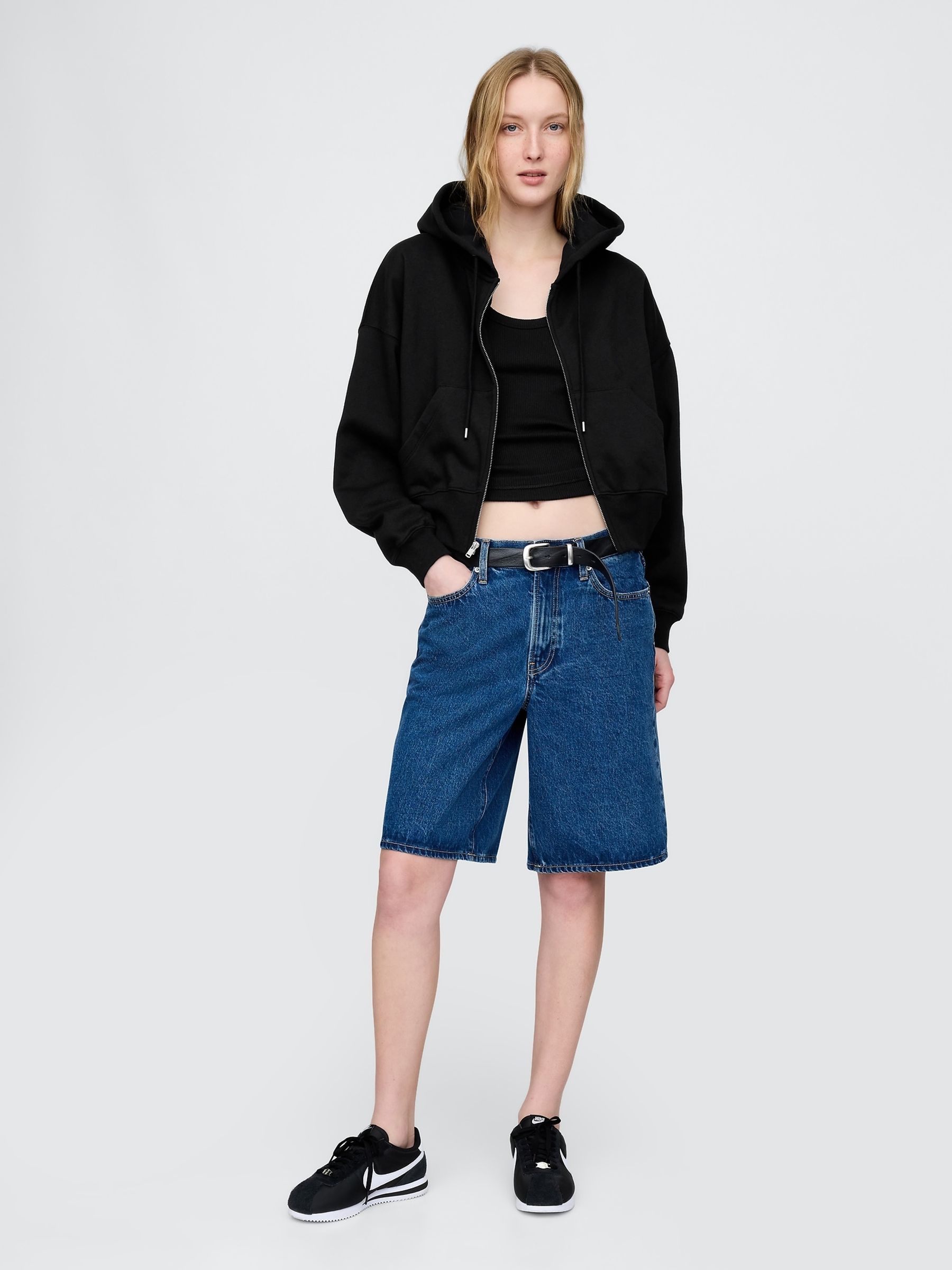 Black Vintage Soft Full-Zip Wedge Hoodie - Image 3 of 4