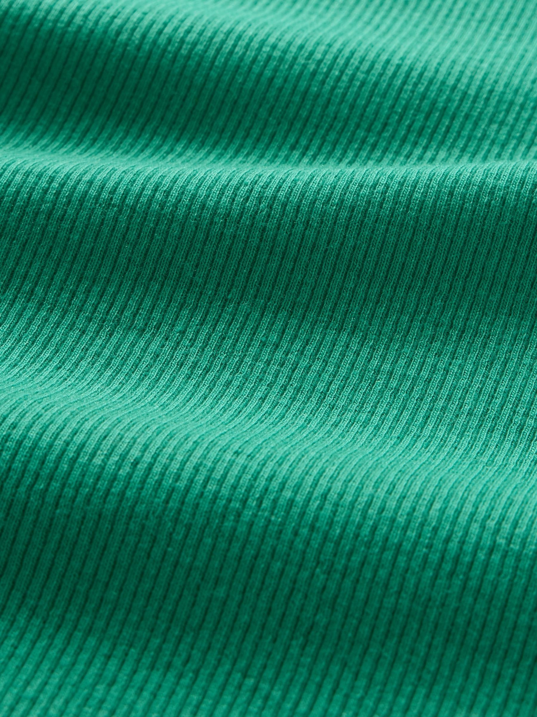 Green Modern Cotton-Modal Short Sleeve Ribbed Cropped T-Shirt - Image 5 of 5