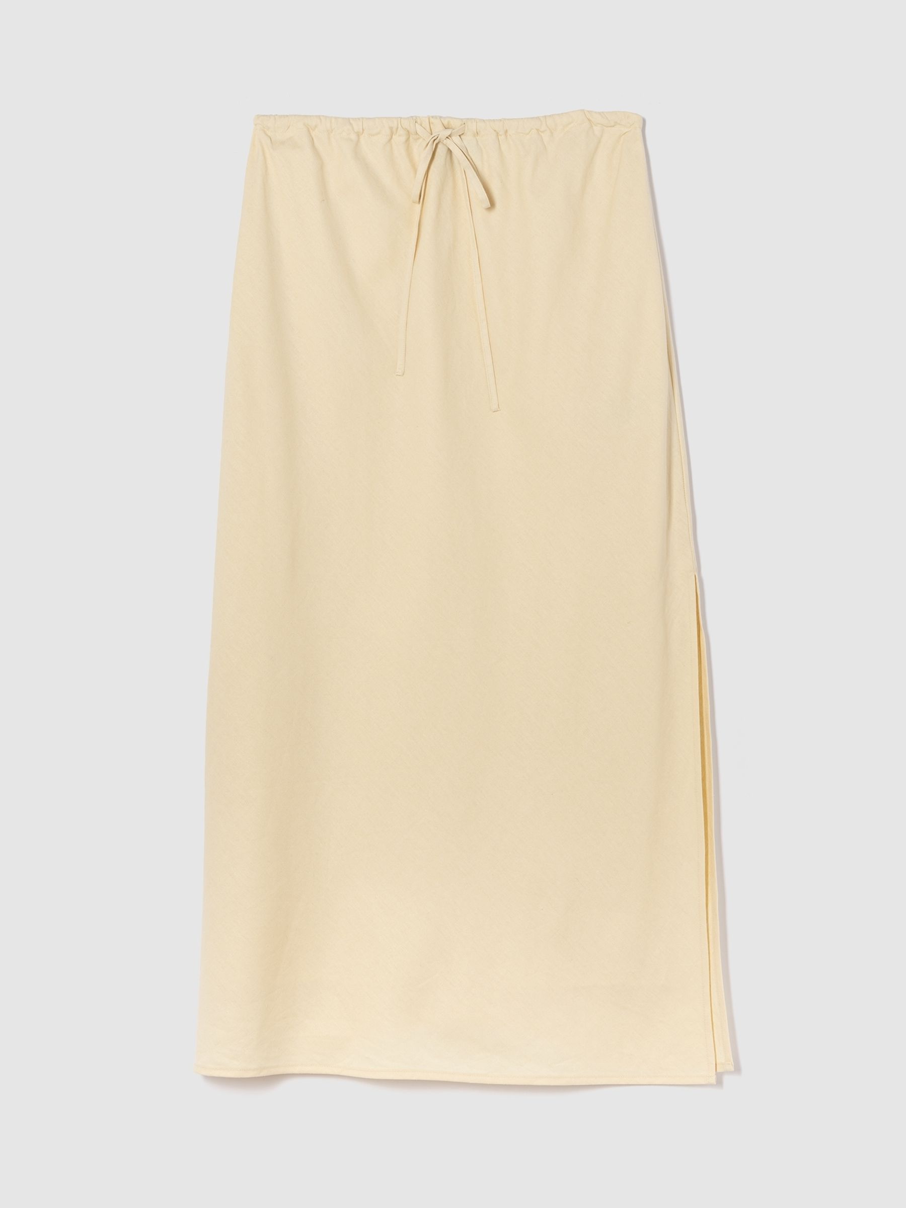 Yellow Heavyweight Linen-Blend Midi Skirt - Image 4 of 6