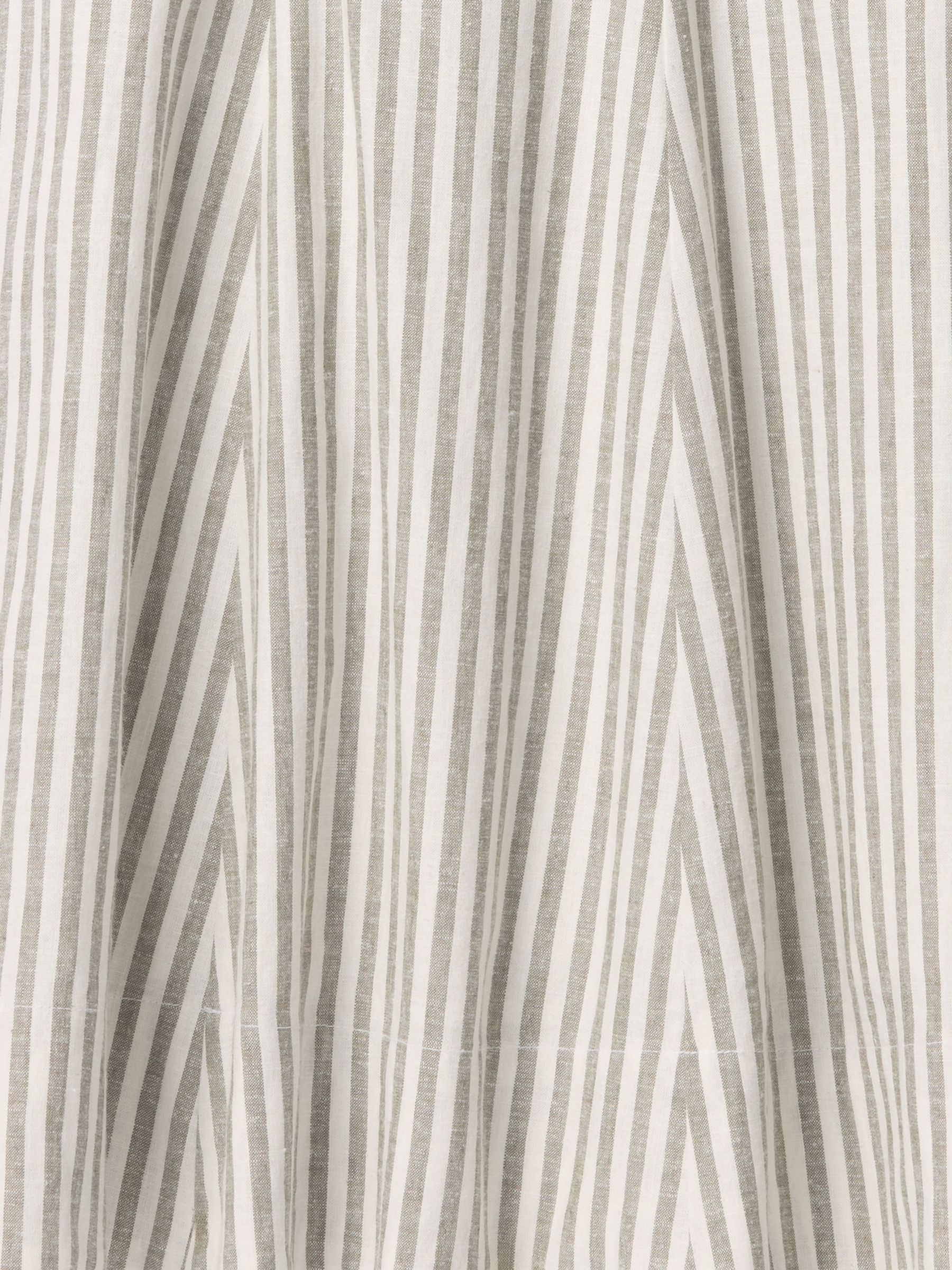Green Stripe Heavyweight Square Neck Linen-Blend Mini Dress - Image 4 of 4