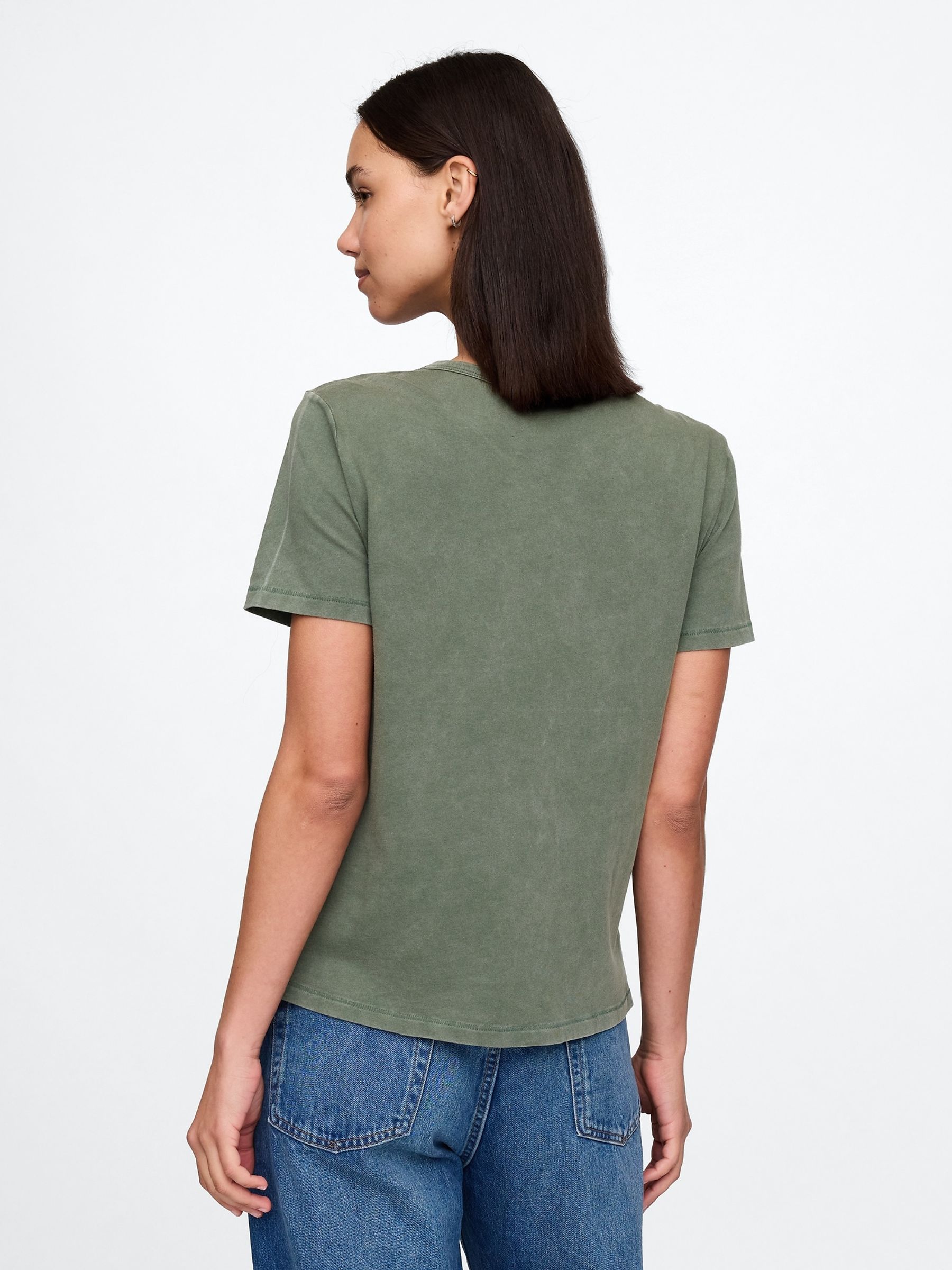 Green Crew Neck Vintage Short Sleeve T-Shirt - Image 2 of 4