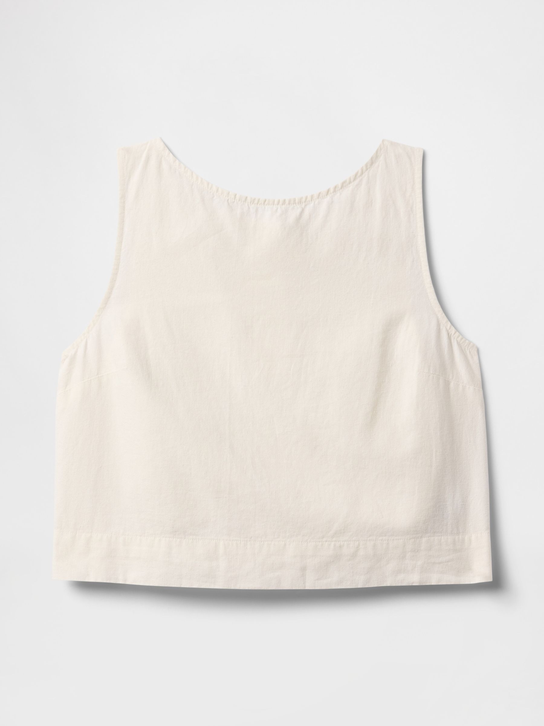 White Heavyweight Linen-Blend Shell Vest - Image 4 of 5