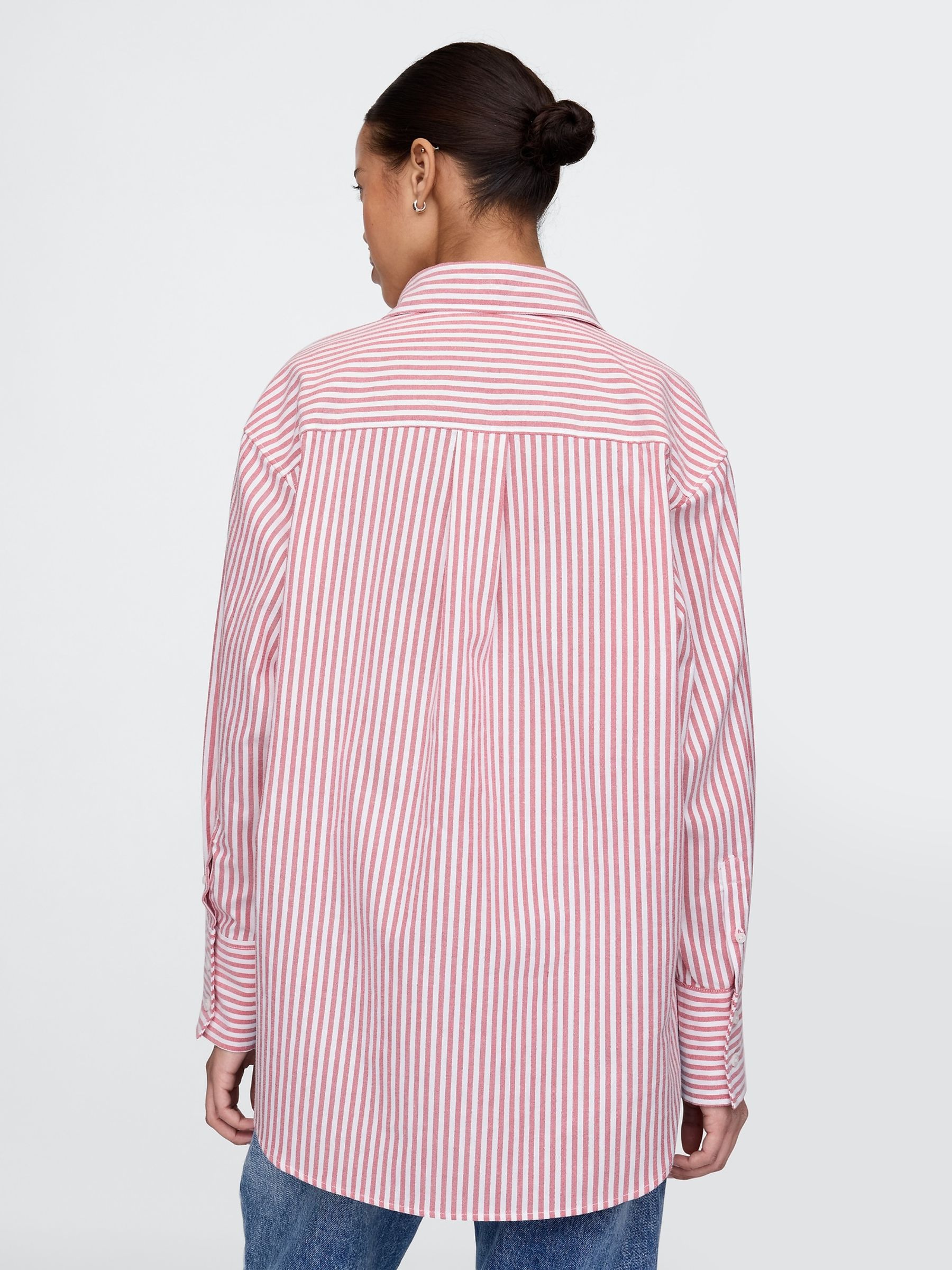 Red Stripe Organic Cotton Oversized Shirt - Image 2 of 5