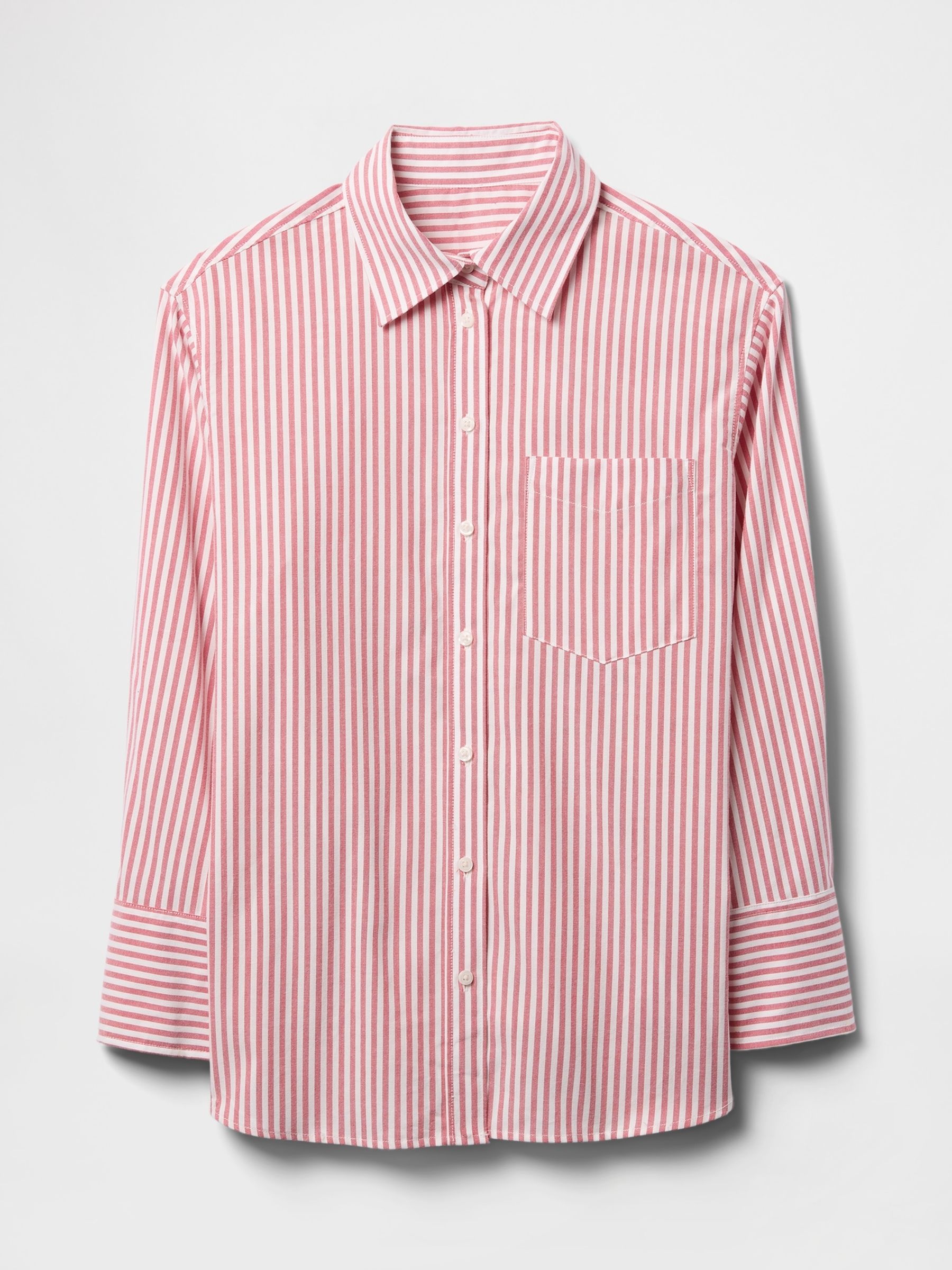Red Stripe Organic Cotton Oversized Shirt - Image 4 of 5