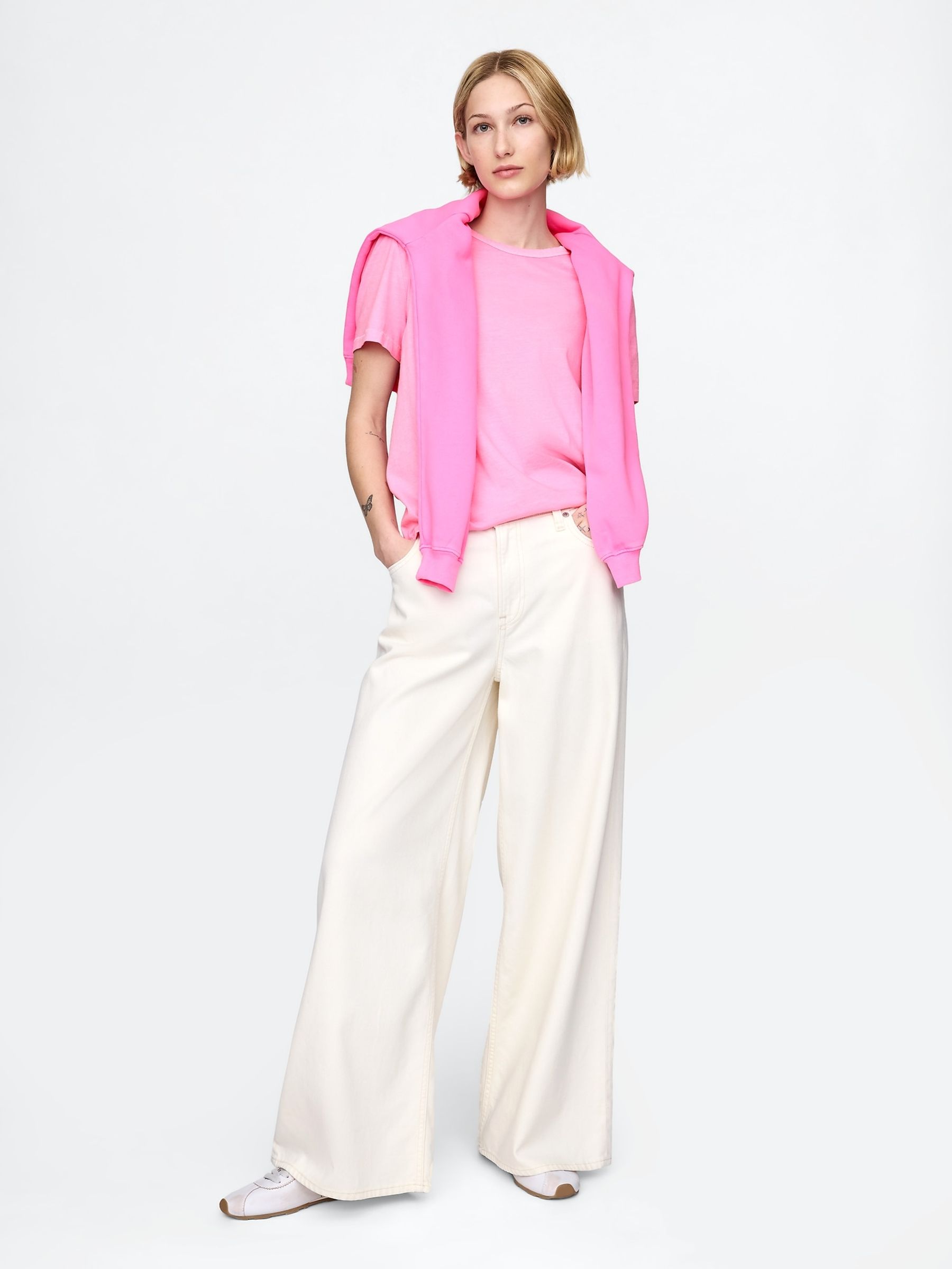 Pink Crew Neck Vintage Short Sleeve T-Shirt - Image 3 of 4