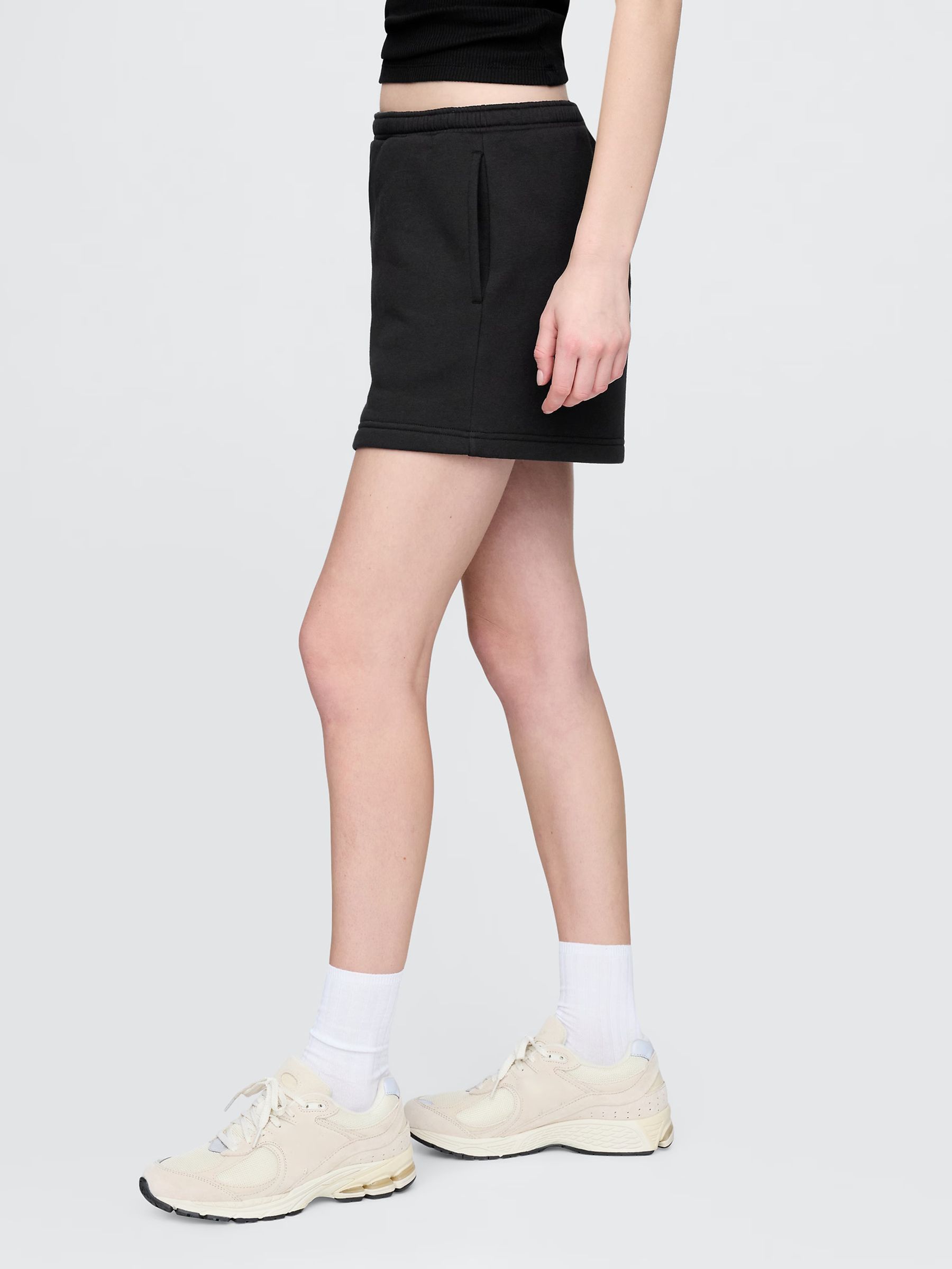 Black Vintage Soft Fleece-Lined Pocket Shorts - Image 2 of 4