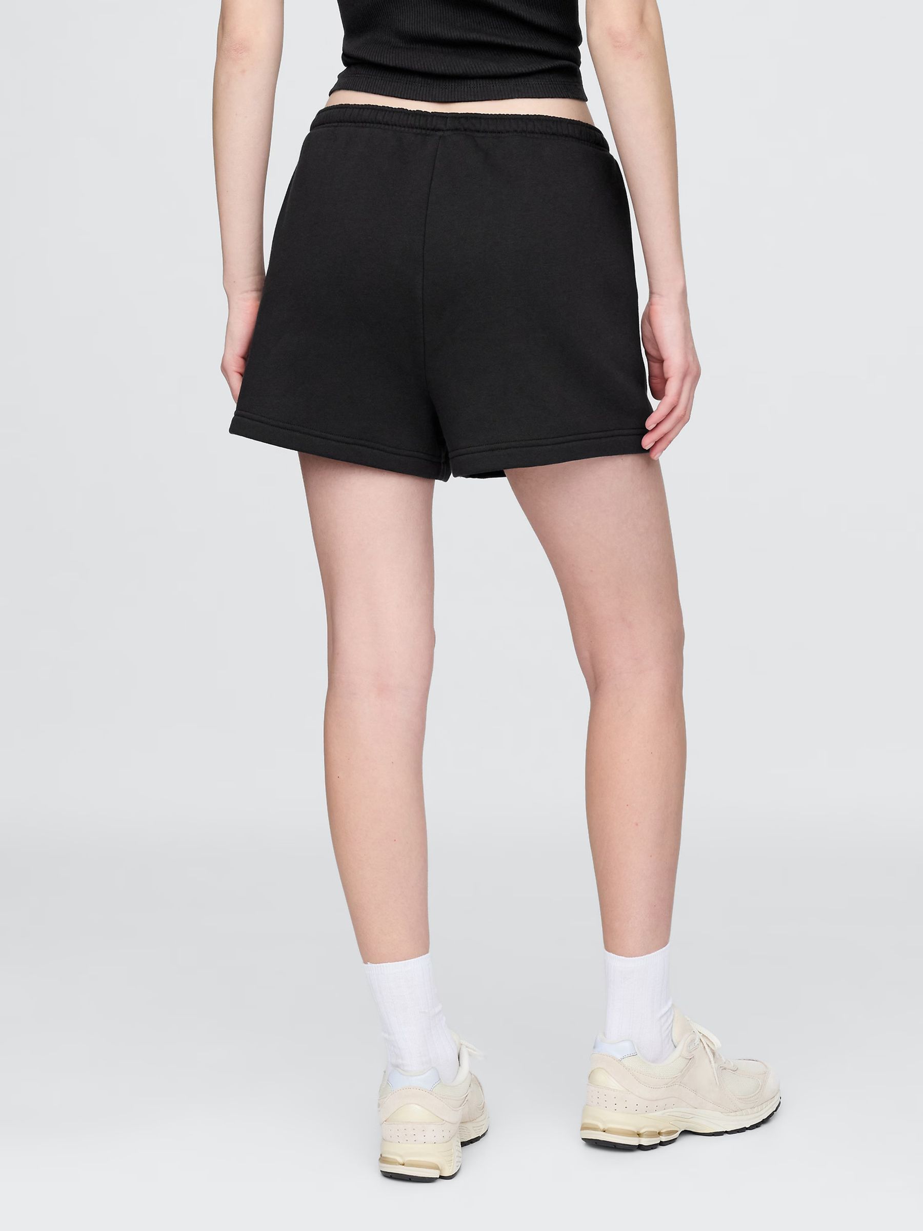 Black Vintage Soft Fleece-Lined Pocket Shorts - Image 3 of 4