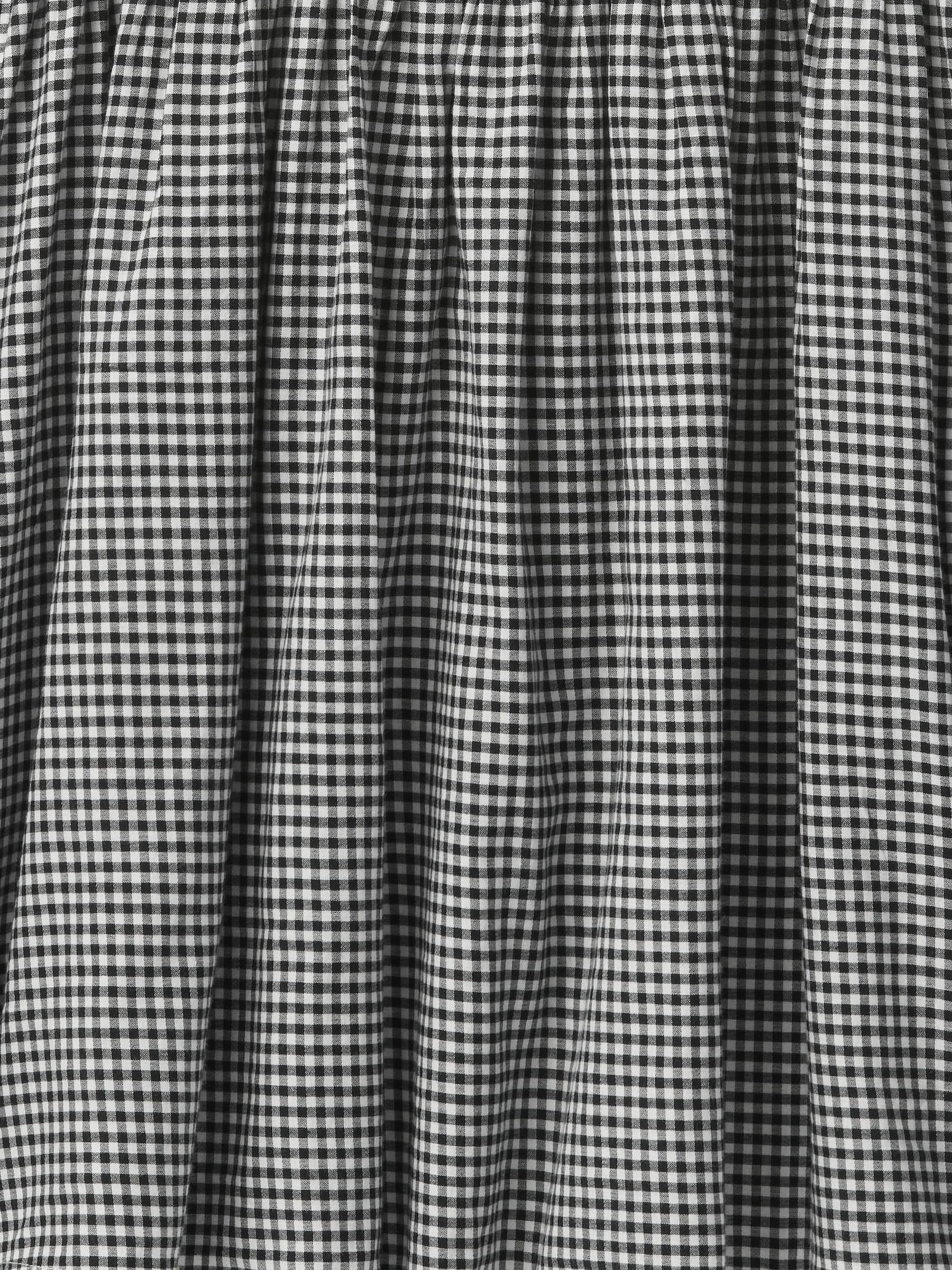 Black & White Gingham 100% Cotton Tie-Front Smocked Waist Mini Dress - Image 7 of 7