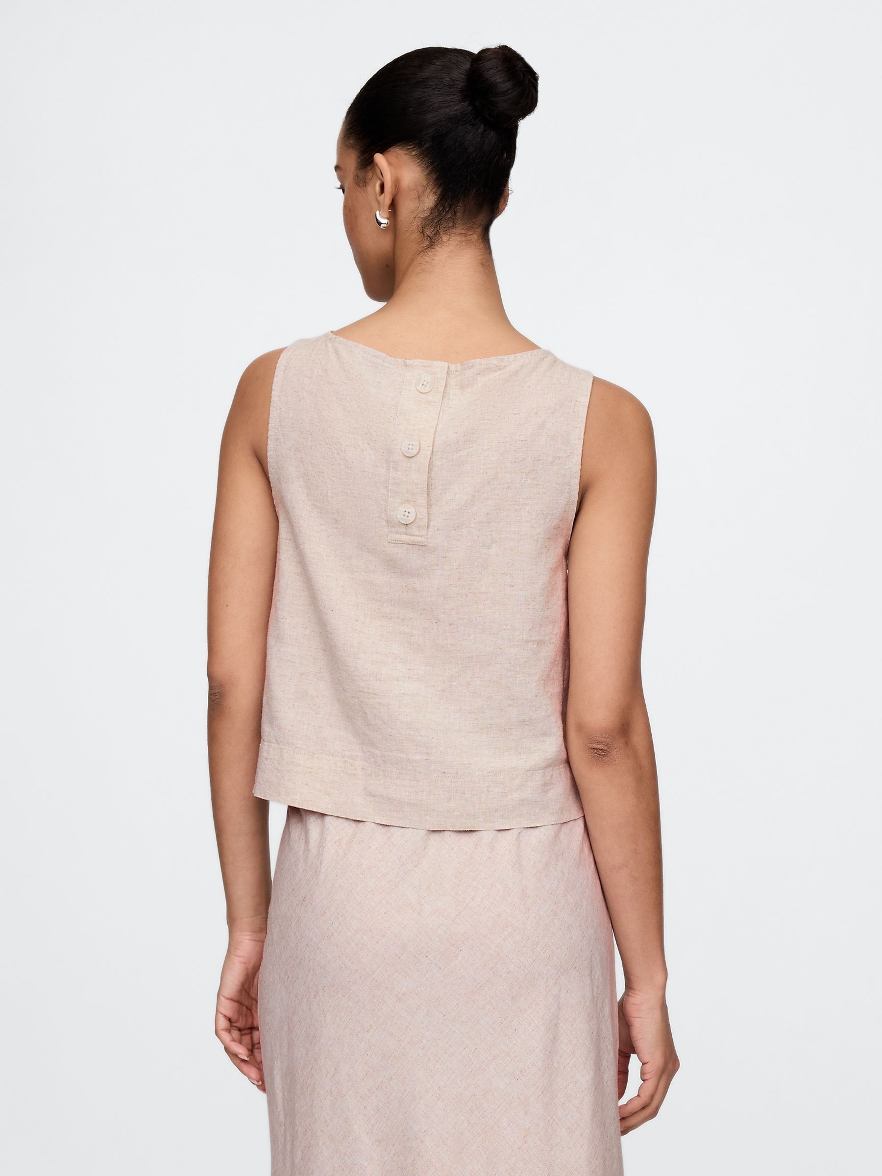 Beige Heavyweight Linen-Blend Shell Vest - Image 2 of 4