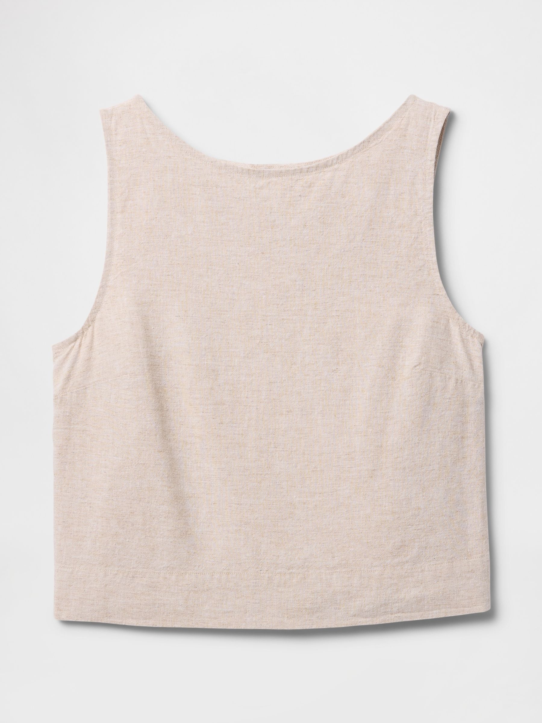 Beige Heavyweight Linen-Blend Shell Vest - Image 4 of 4