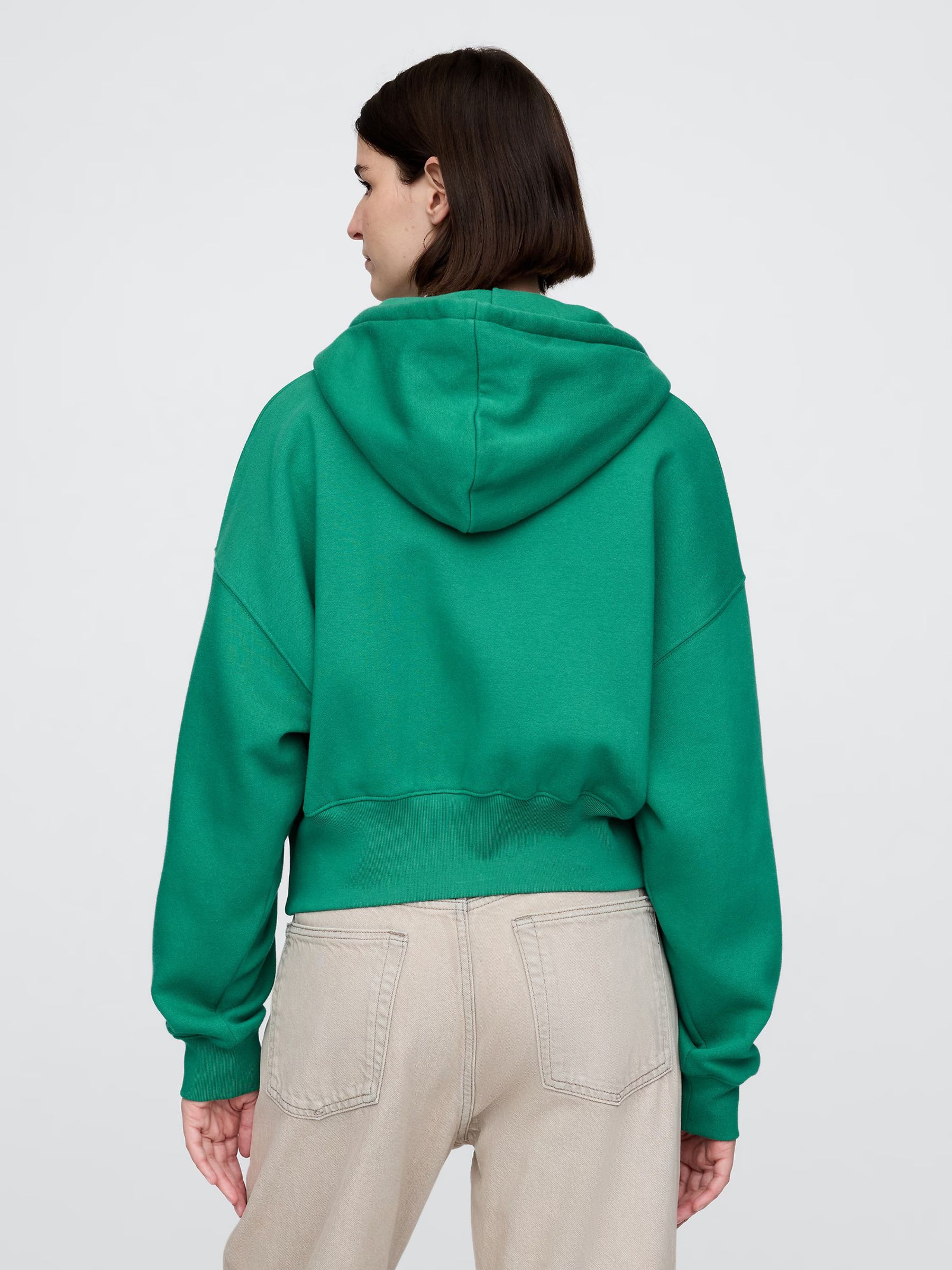 Green Vintage Soft Full-Zip Wedge Hoodie - Image 2 of 3