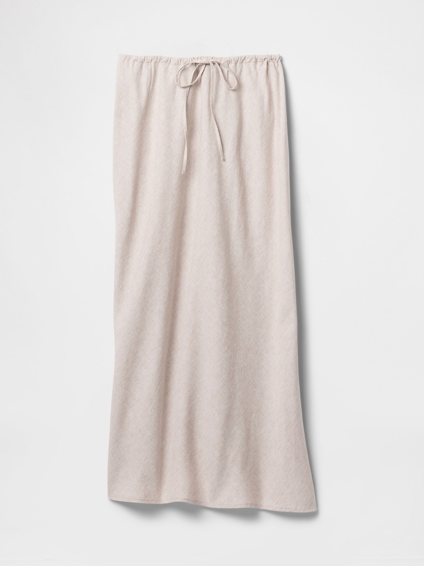 Beige Heavyweight Linen-Blend Midi Skirt - Image 5 of 5