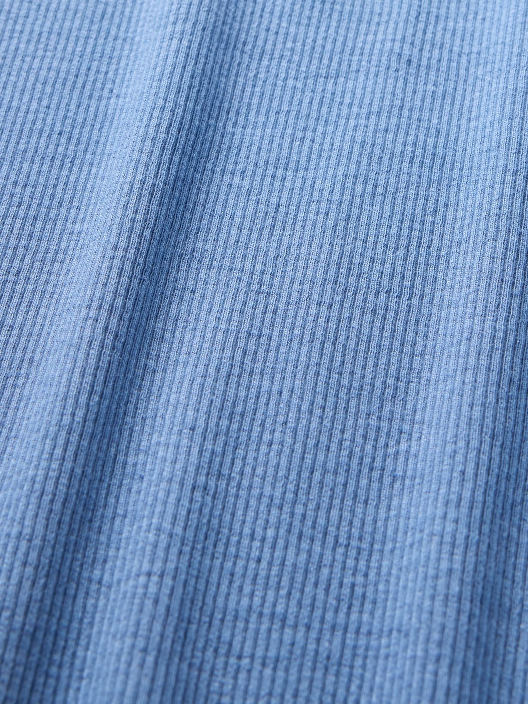Blue Modern Rib Cropped T-Shirt - Image 5 of 5