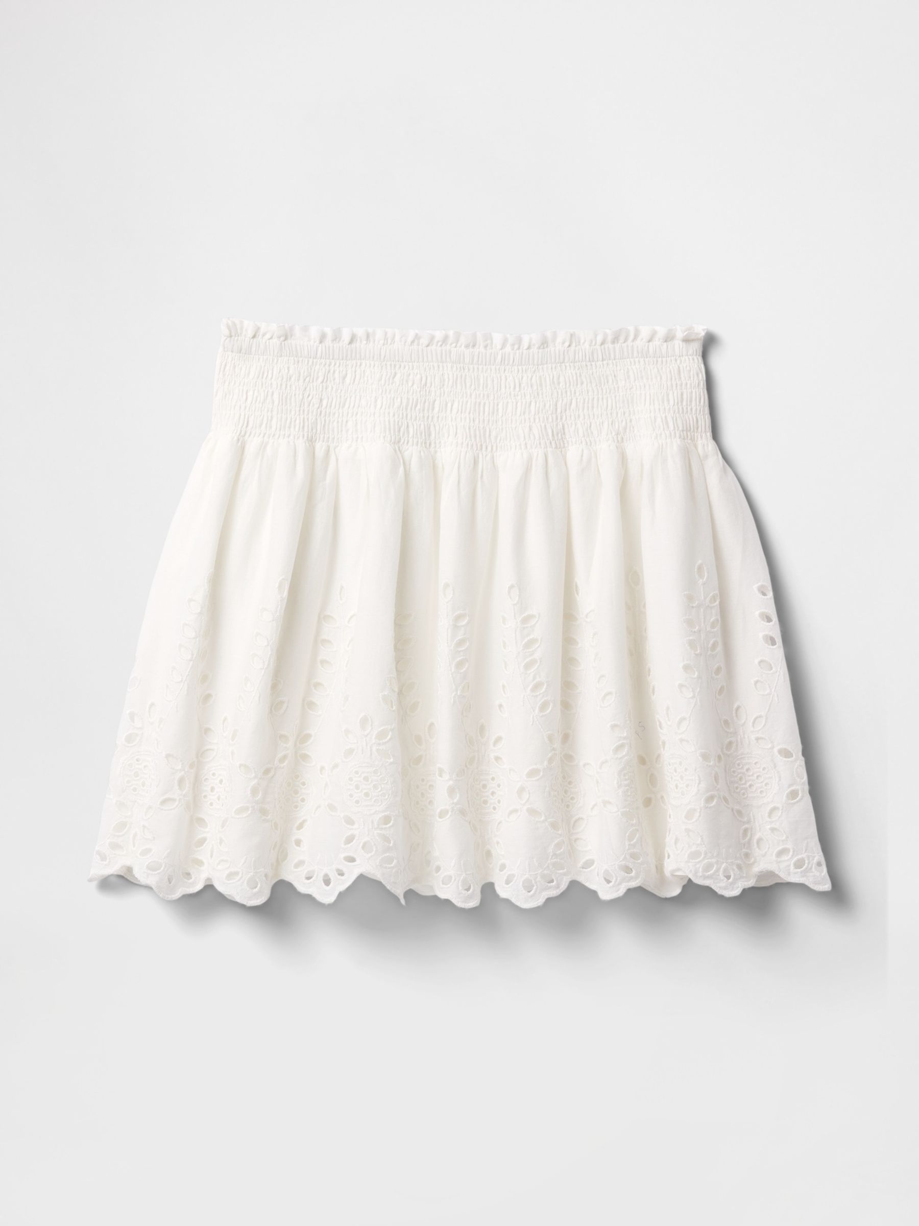 White Smocked Mini Skirt - Image 4 of 5