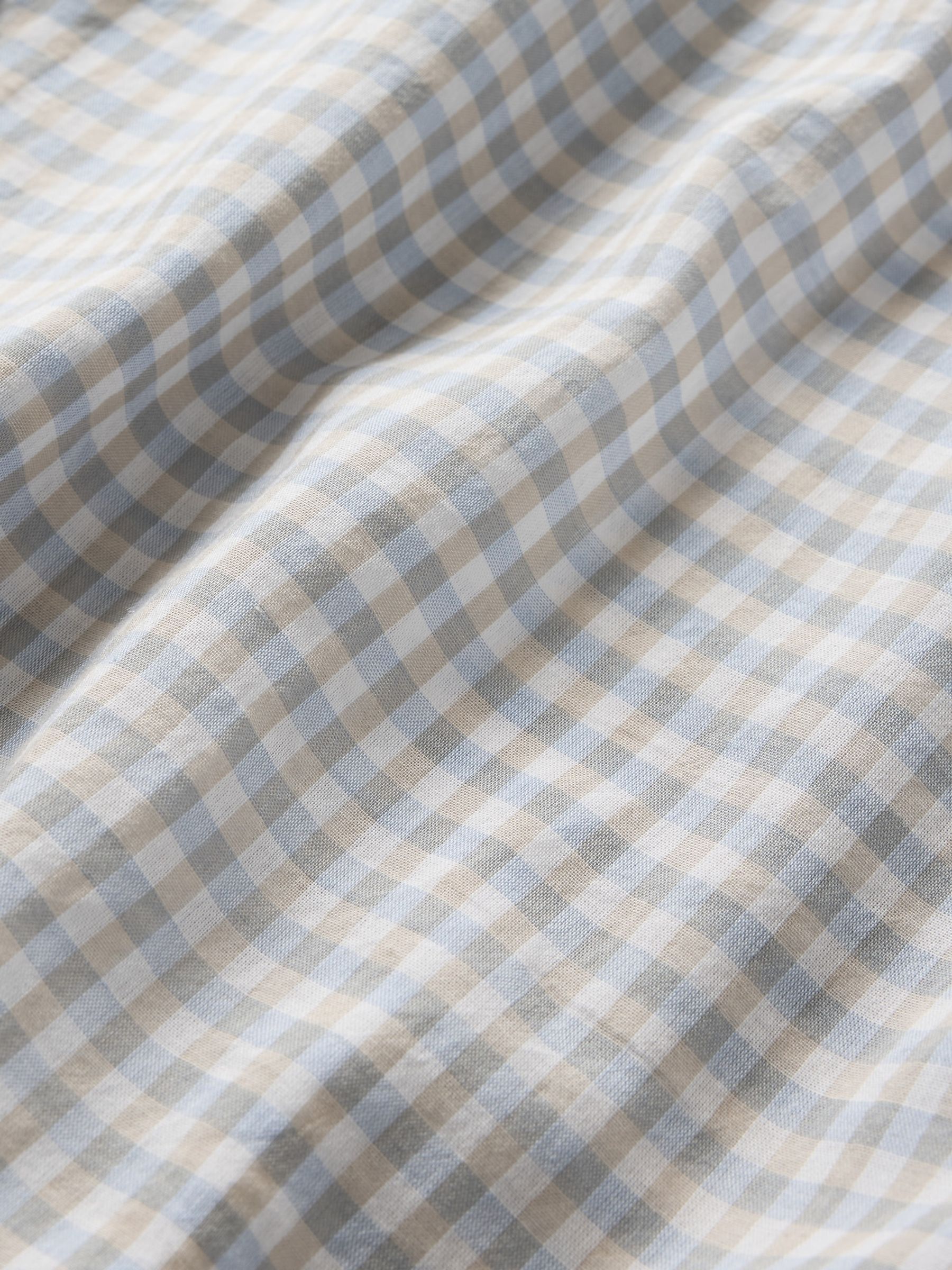 Blue Gingham Relaxed Button-Front Shirt - Image 5 of 5